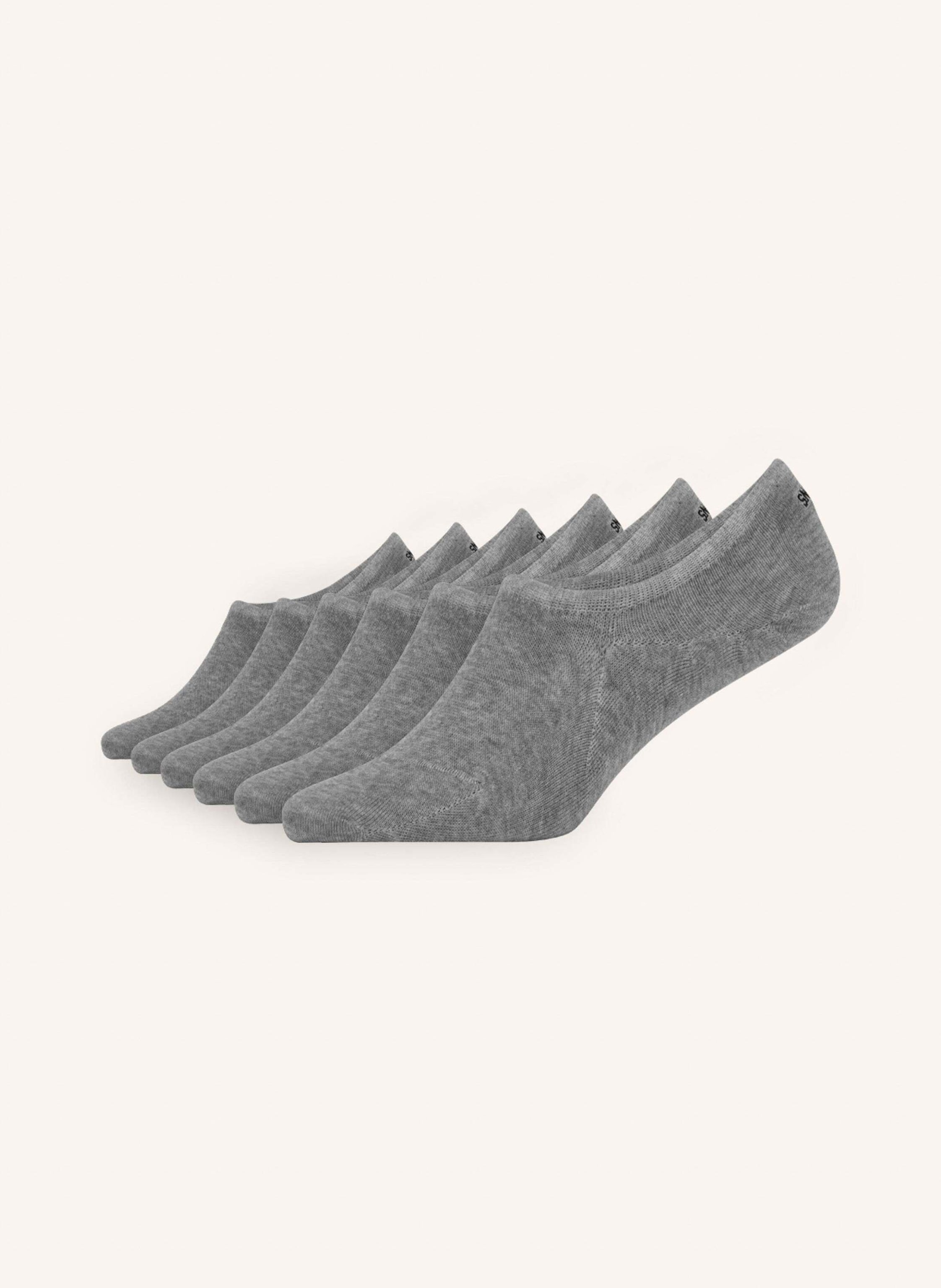 Snocks 6er-Pack Füßlinge grau
