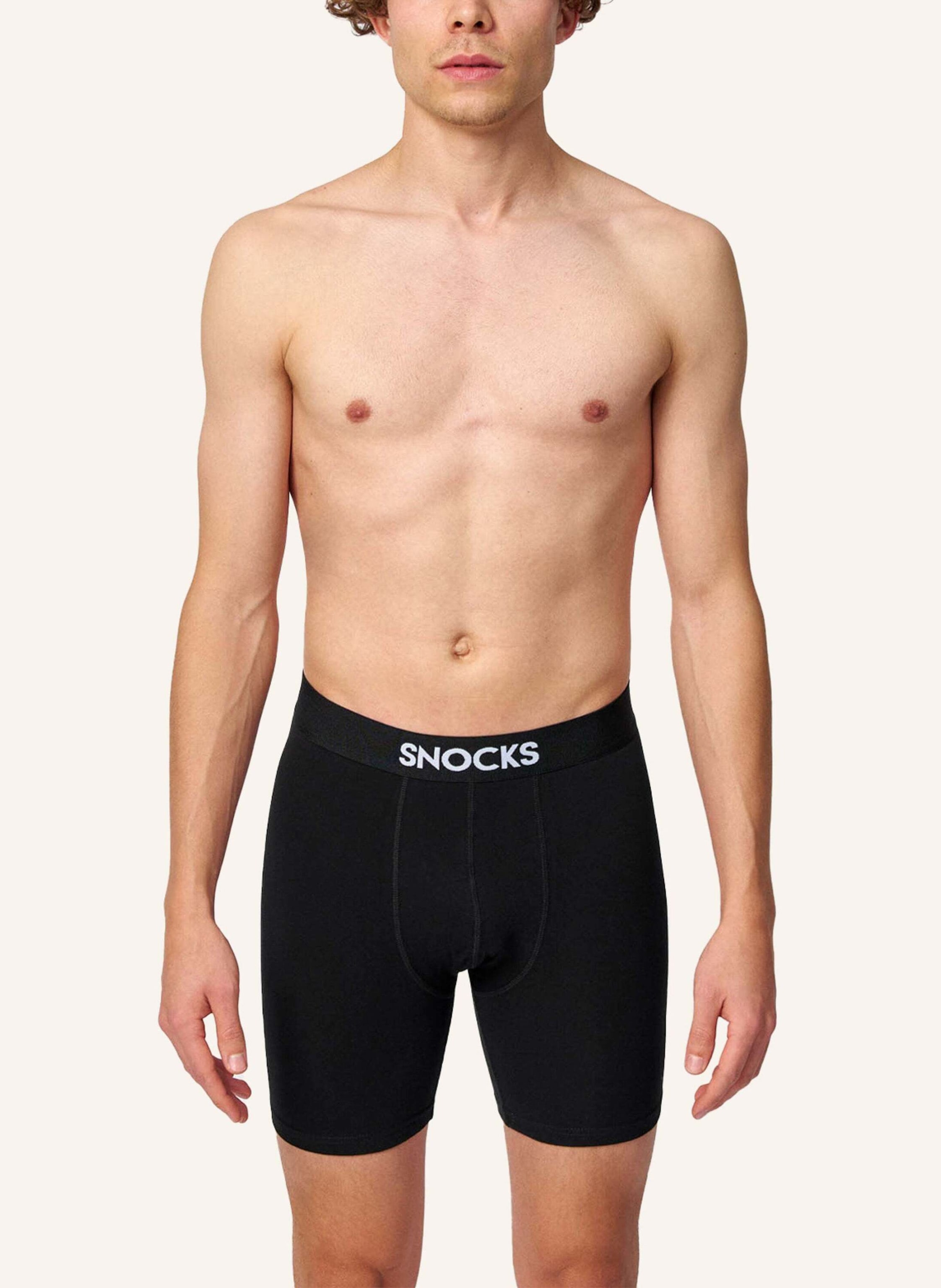 Thumbnail - Snocks 6er-Pack Boxershorts Mit Längerem Bein schwarz