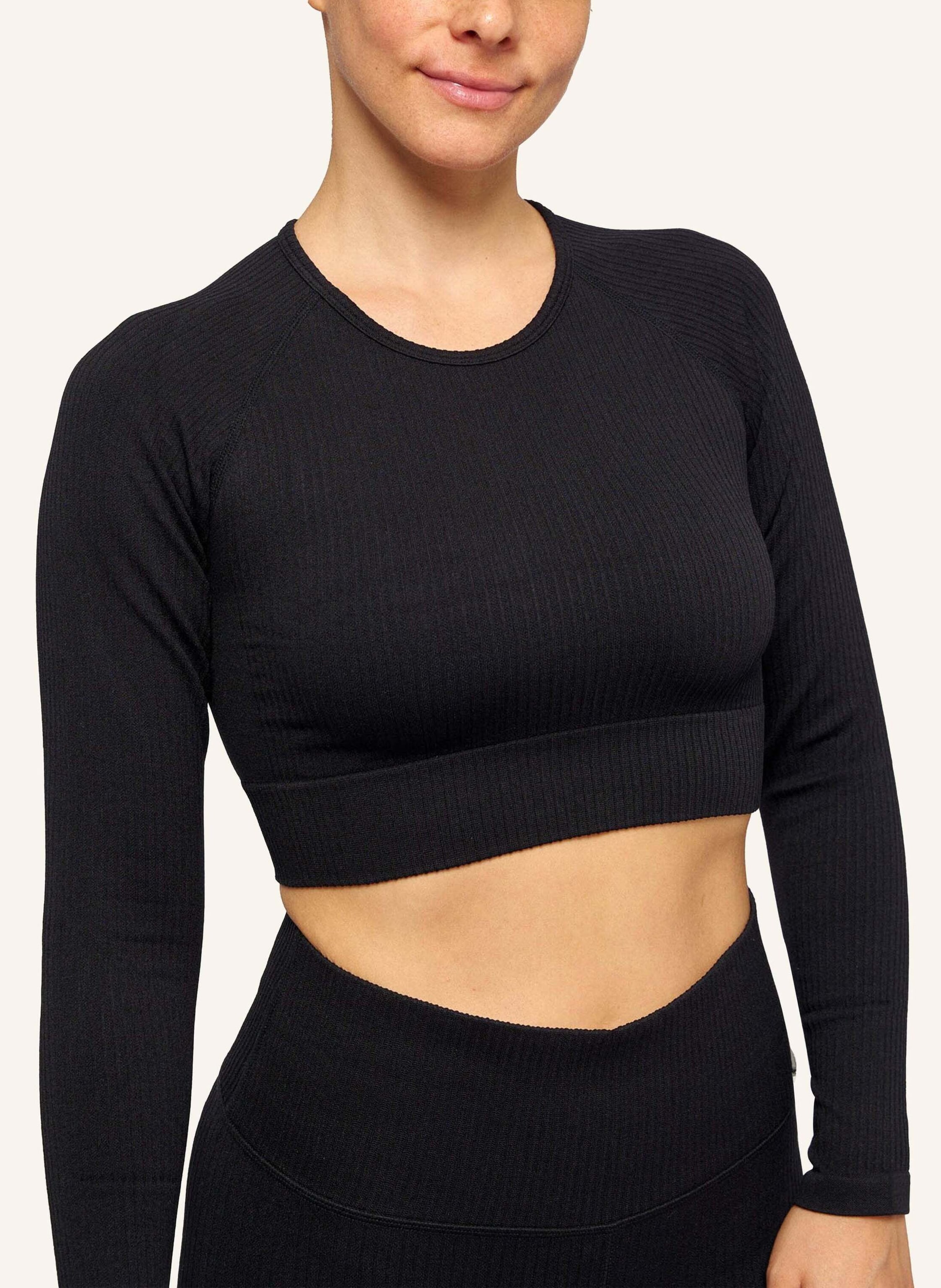 Thumbnail - Snocks Geripptes Sportshirt Langarm schwarz