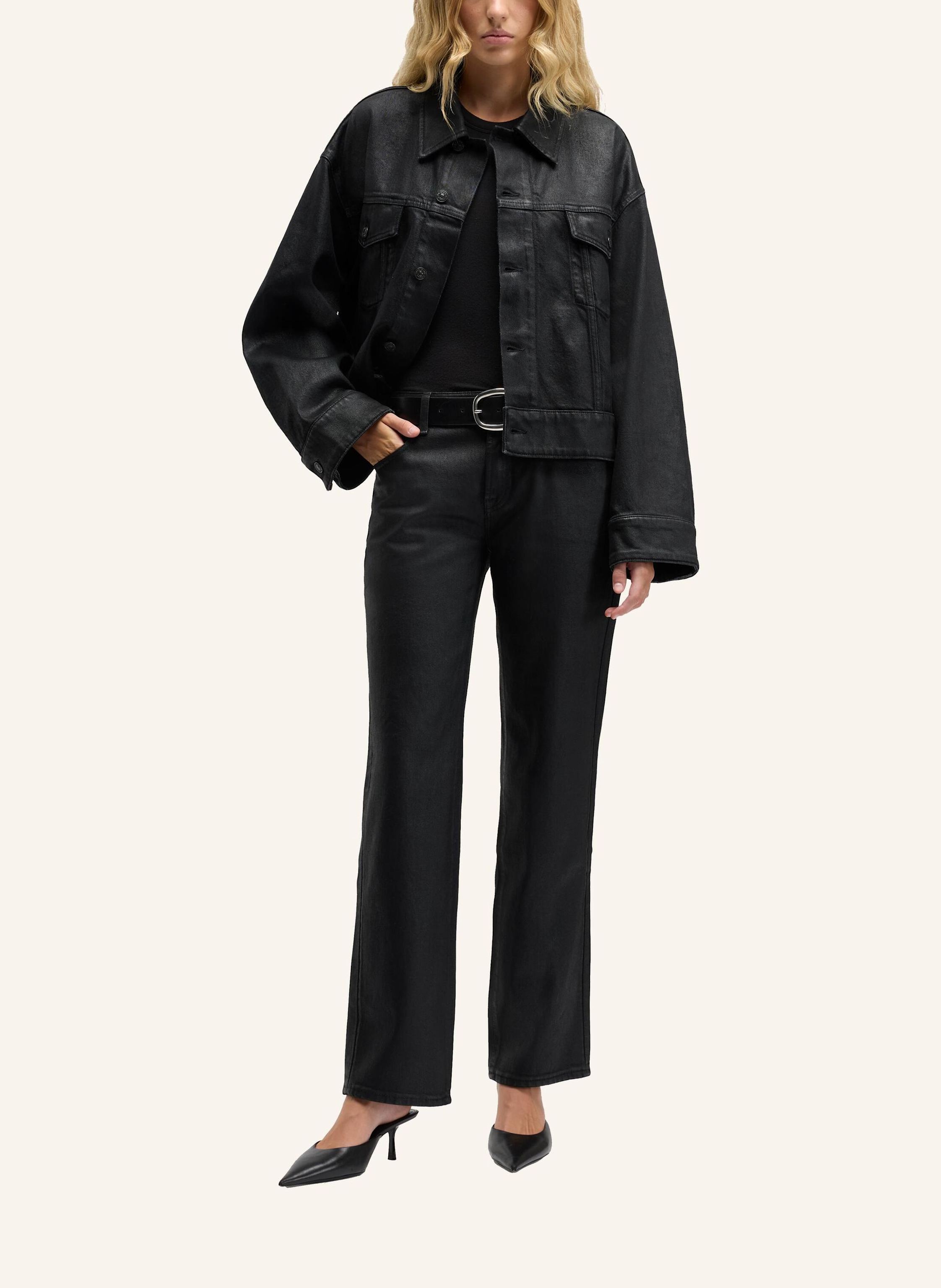 Thumbnail - 7 For All Mankind Outerwear Oli Cropped Trucker schwarz