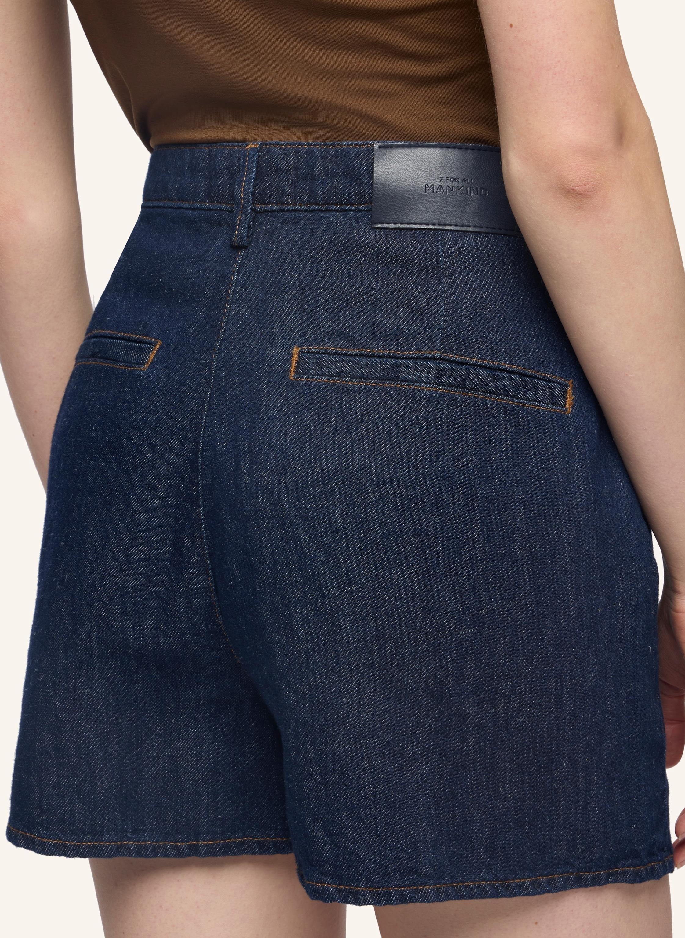 Thumbnail - 7 For All Mankind Jeansshorts Mit Leinen blau