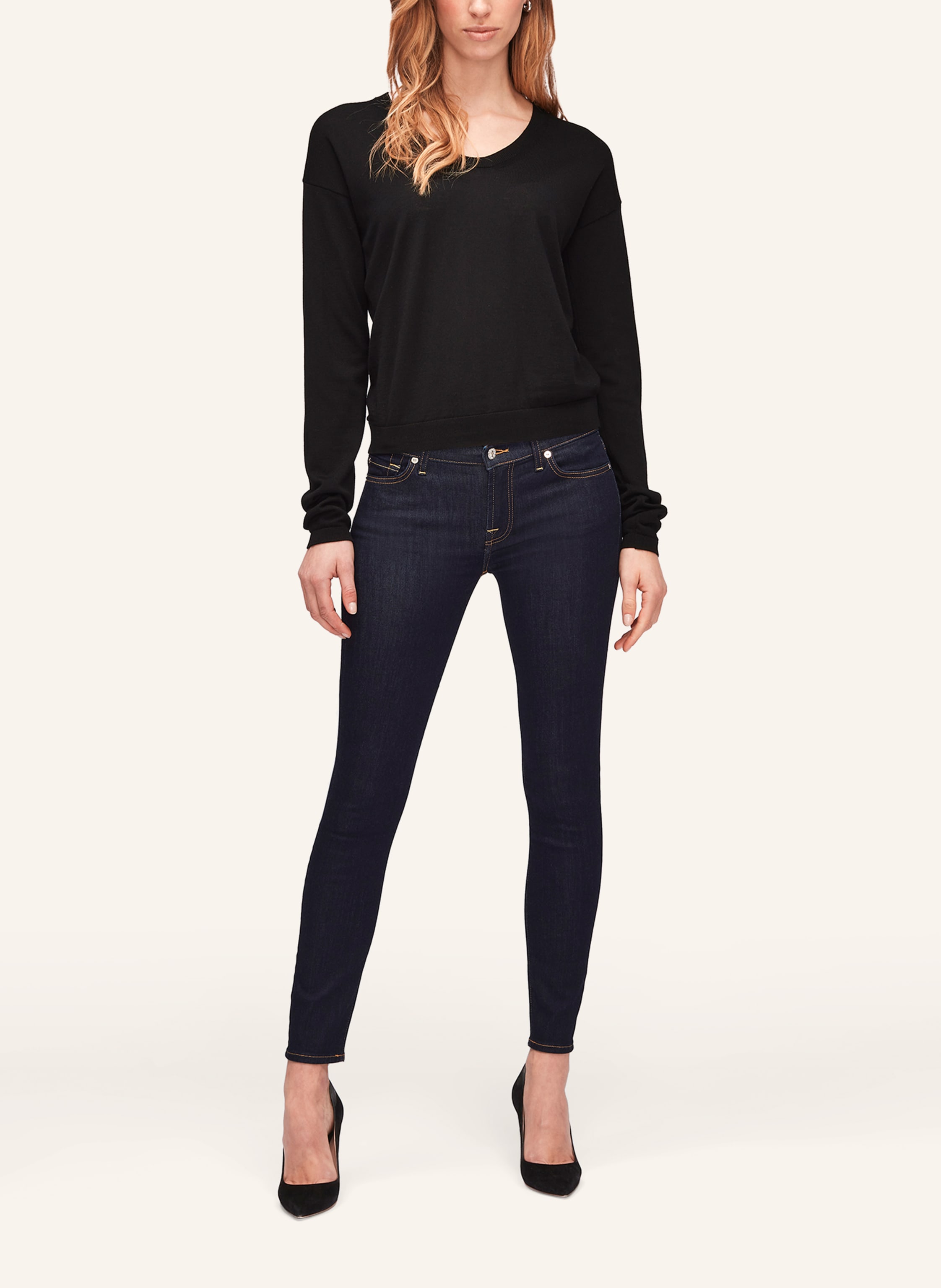 Thumbnail - 7 For All Mankind Jeans The Skinny Crop Skinny Fit blau