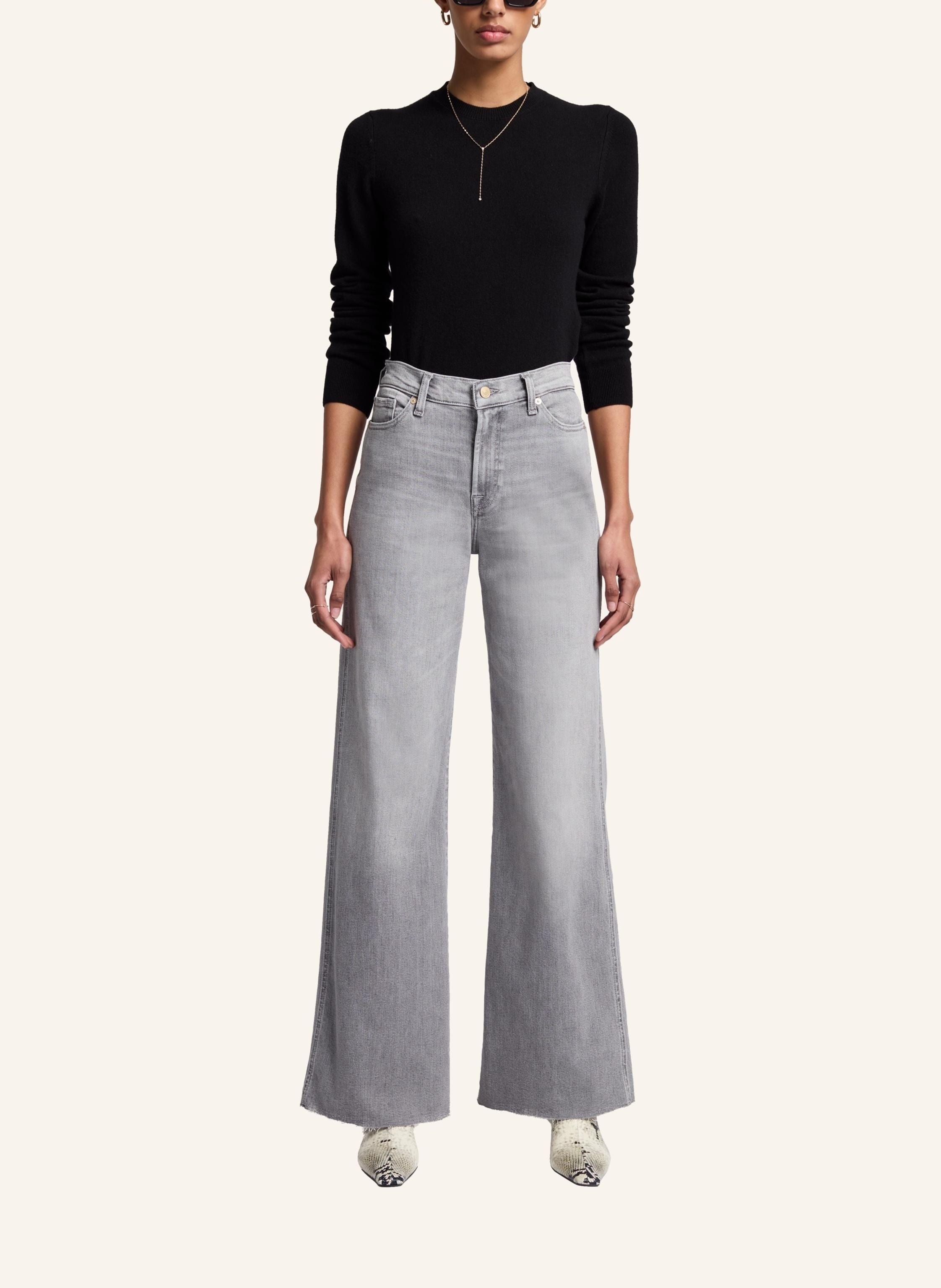 Thumbnail - 7 For All Mankind Jeans Lotta Flare Fit grau