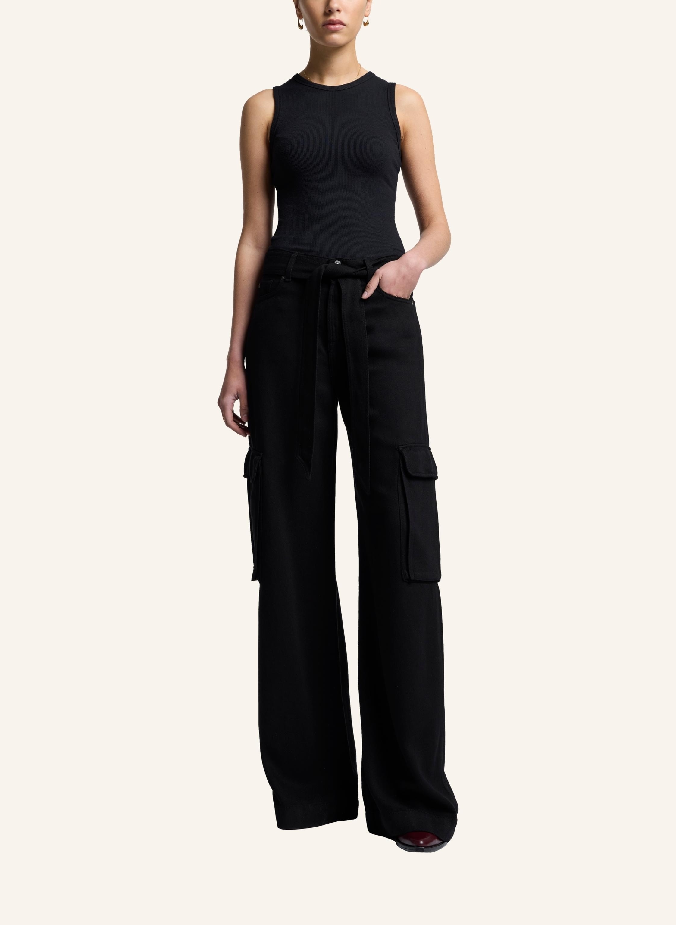 Thumbnail - 7 For All Mankind Jeans Cargo Palazzo Cargo Fit schwarz