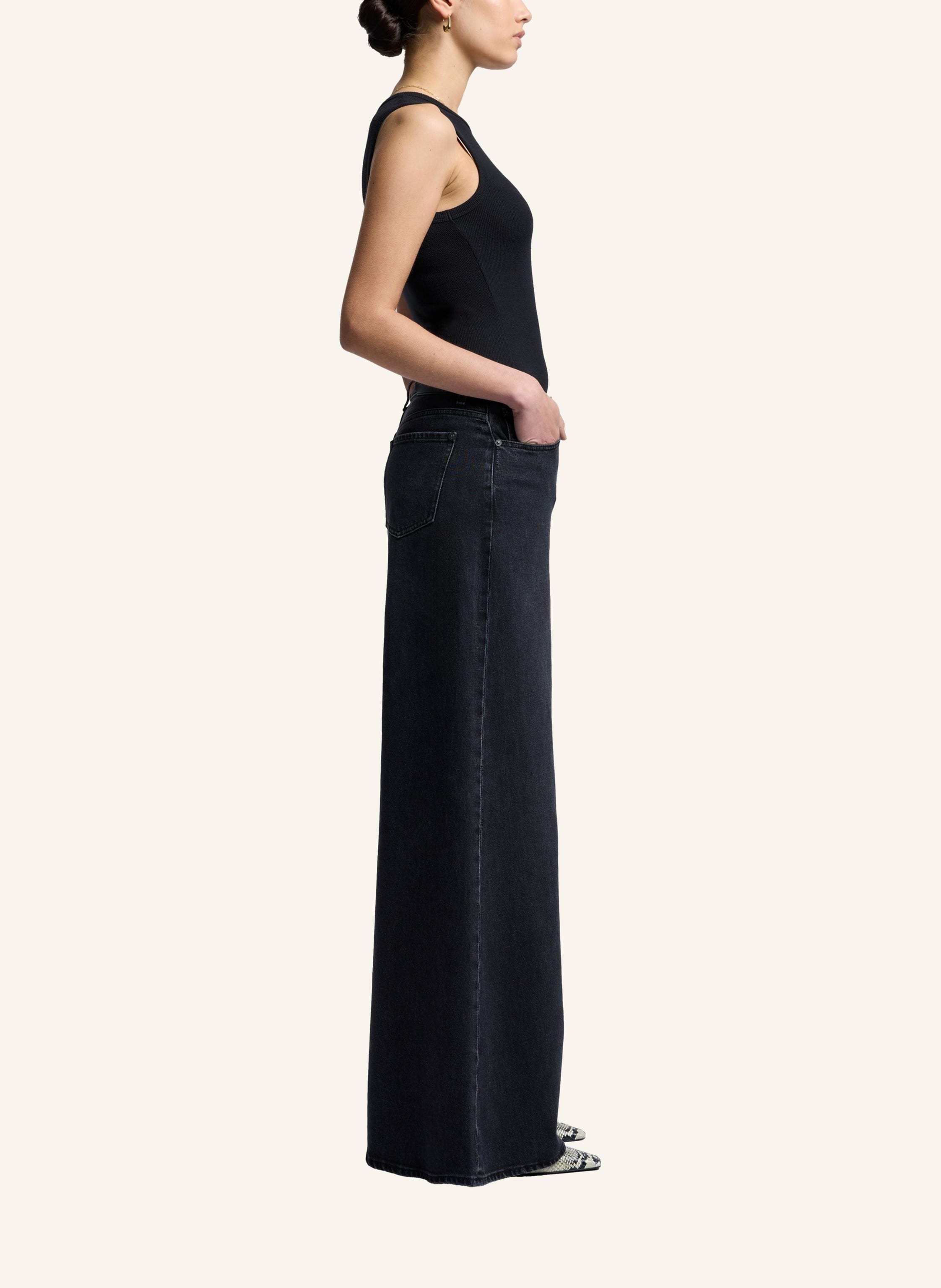 Thumbnail - 7 For All Mankind Jeans Willow Wide Wide Leg Fit schwarz