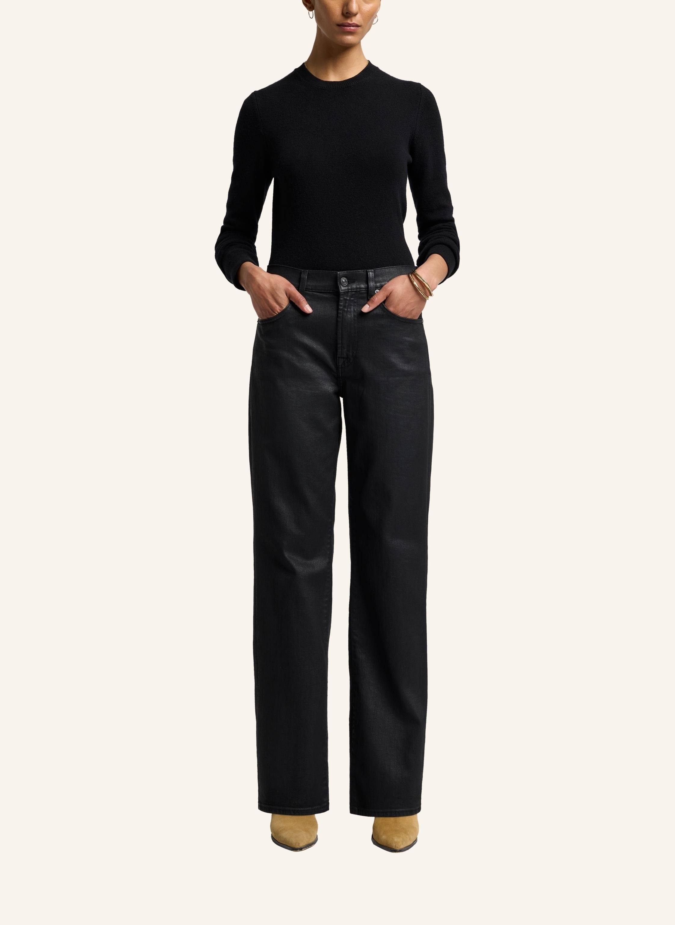 Thumbnail - 7 For All Mankind Pants Tess Straight Fit schwarz