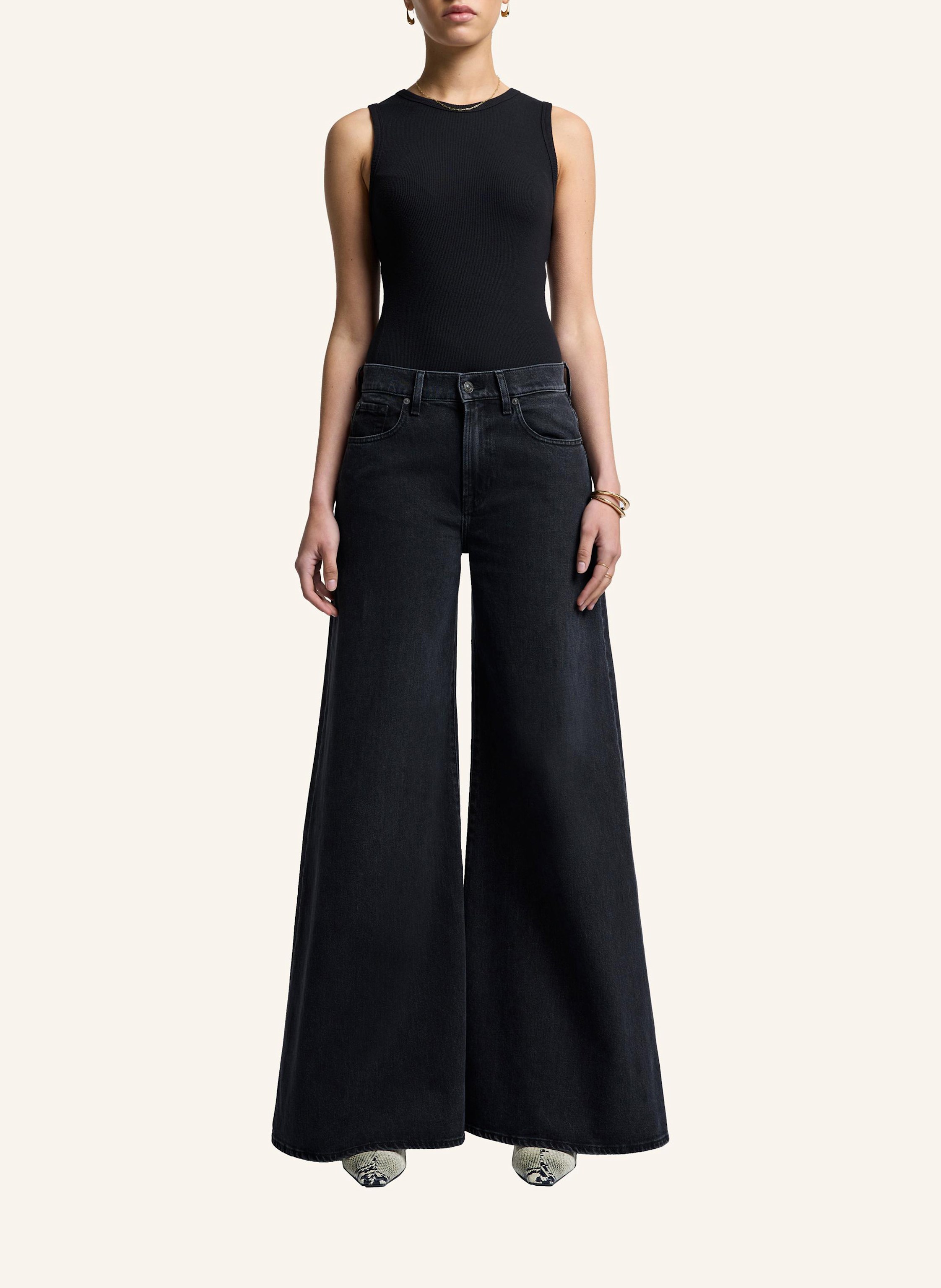 Thumbnail - 7 For All Mankind Jeans Willow Wide Wide Leg Fit schwarz