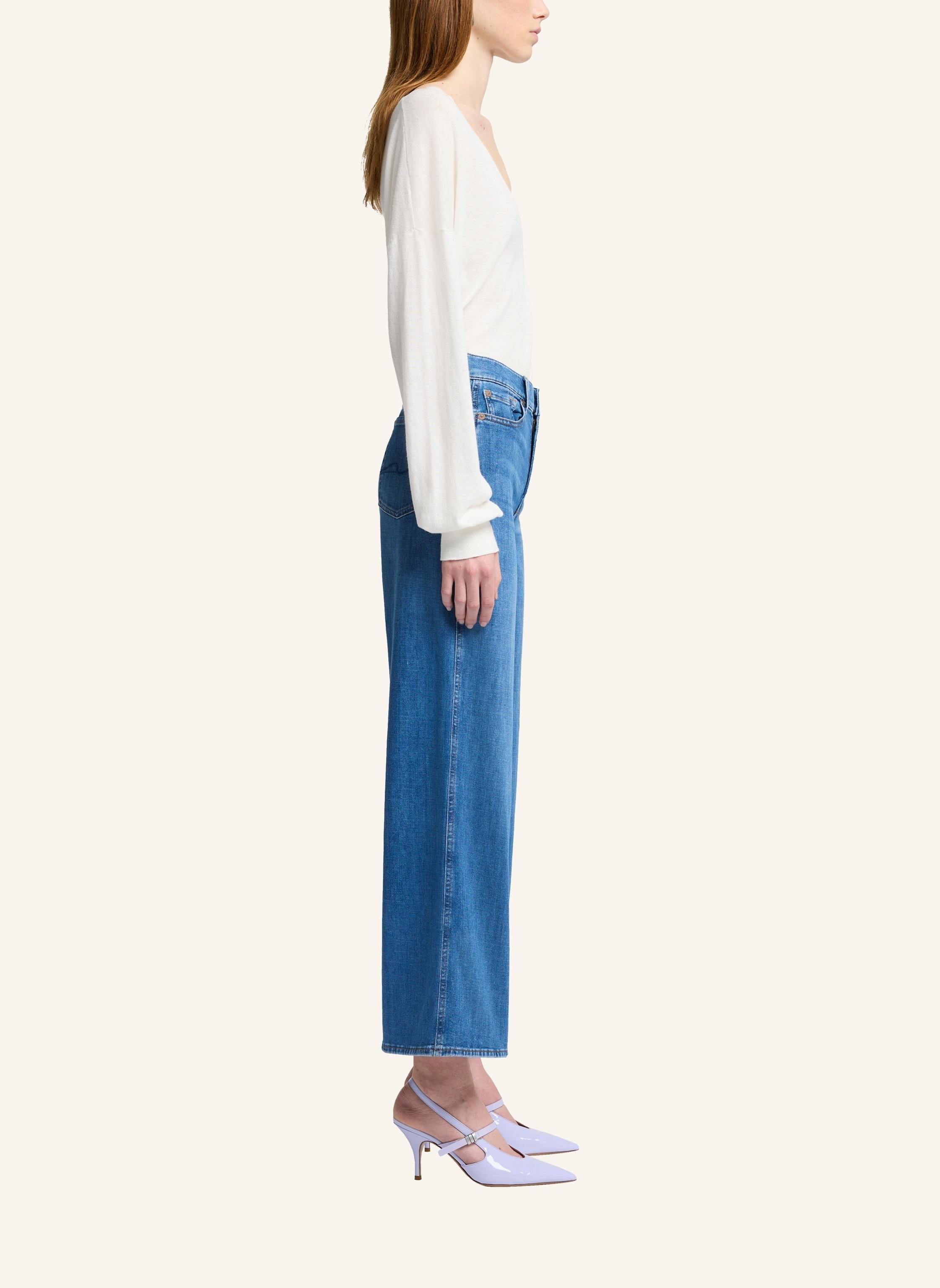 Thumbnail - 7 For All Mankind Jeans Lotta Cropped Wide Leg Fit blau