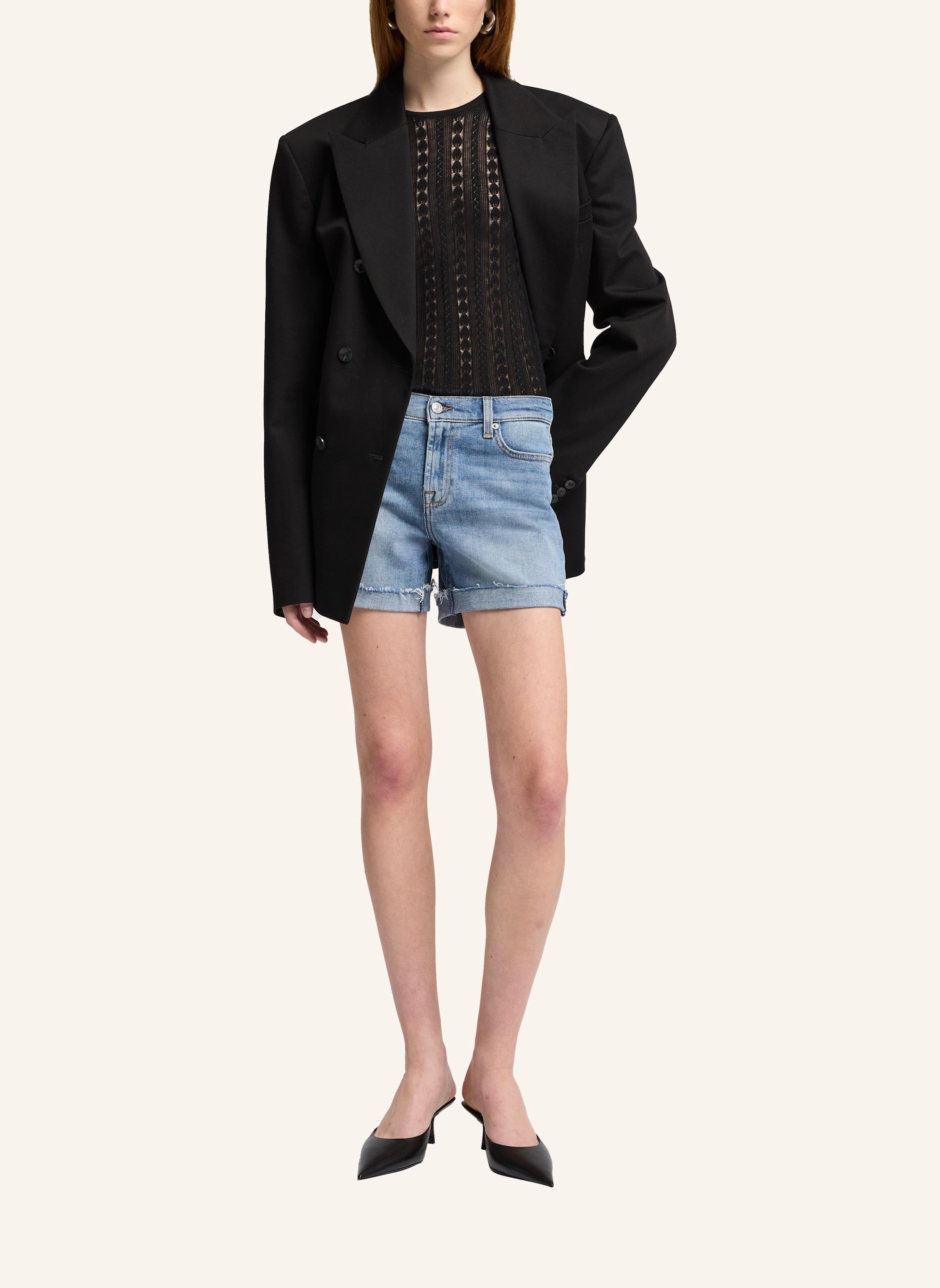 Thumbnail - 7 For All Mankind Jeansshorts Mid Roll Shorts blau