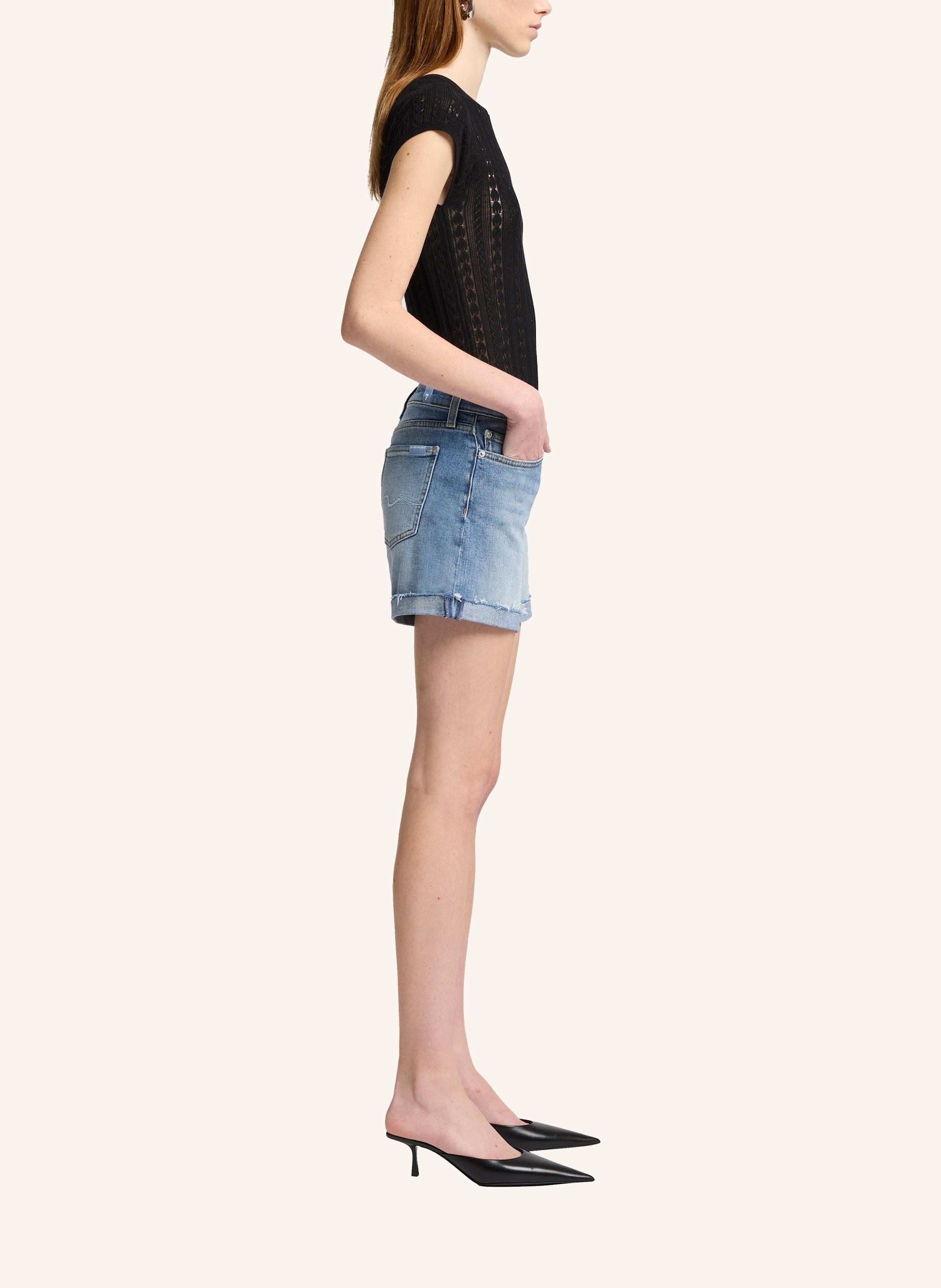 Thumbnail - 7 For All Mankind Jeansshorts Mid Roll Shorts blau