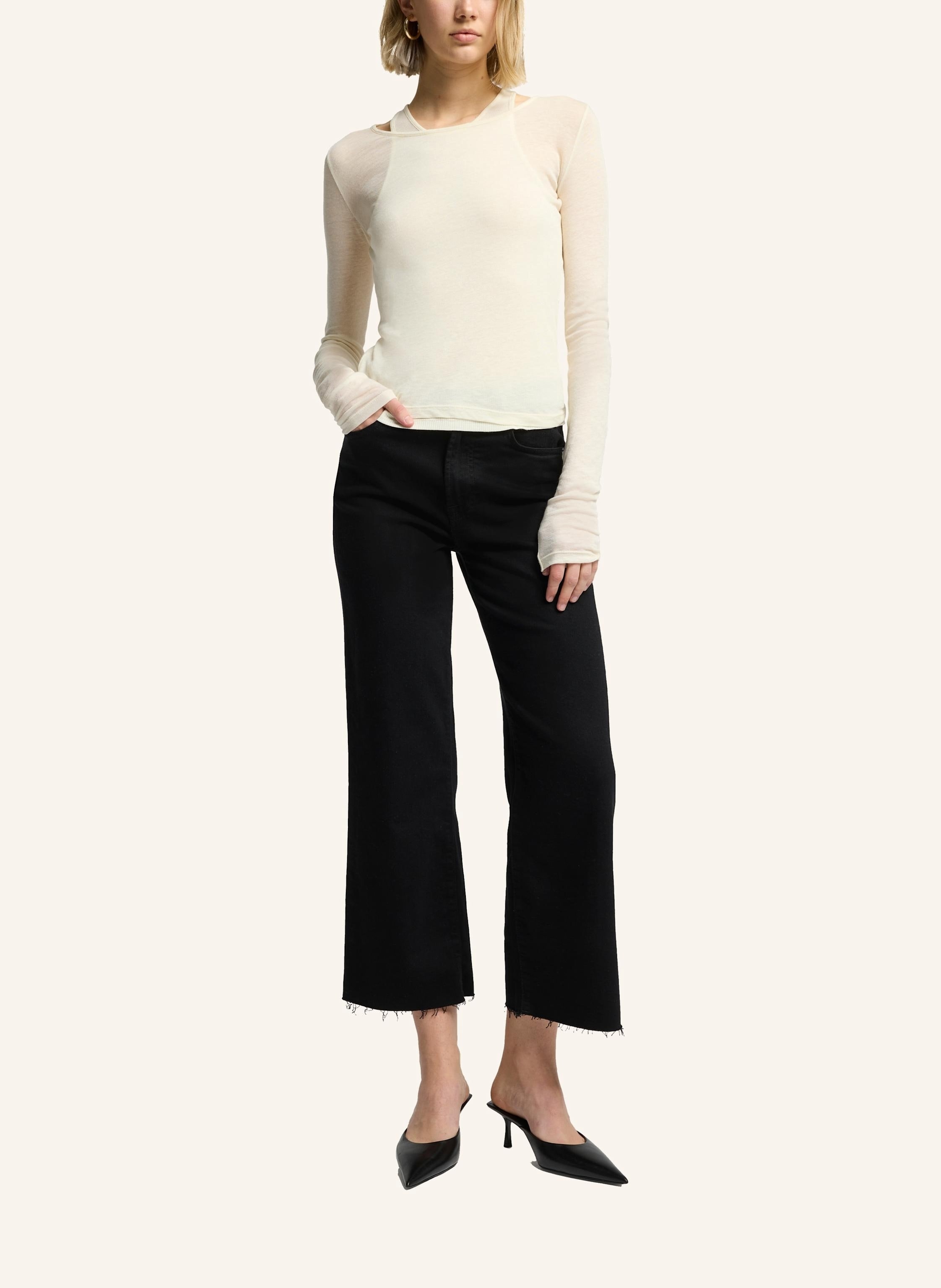 Thumbnail - 7 For All Mankind Jeans Cropped Alexa Straight Fit schwarz