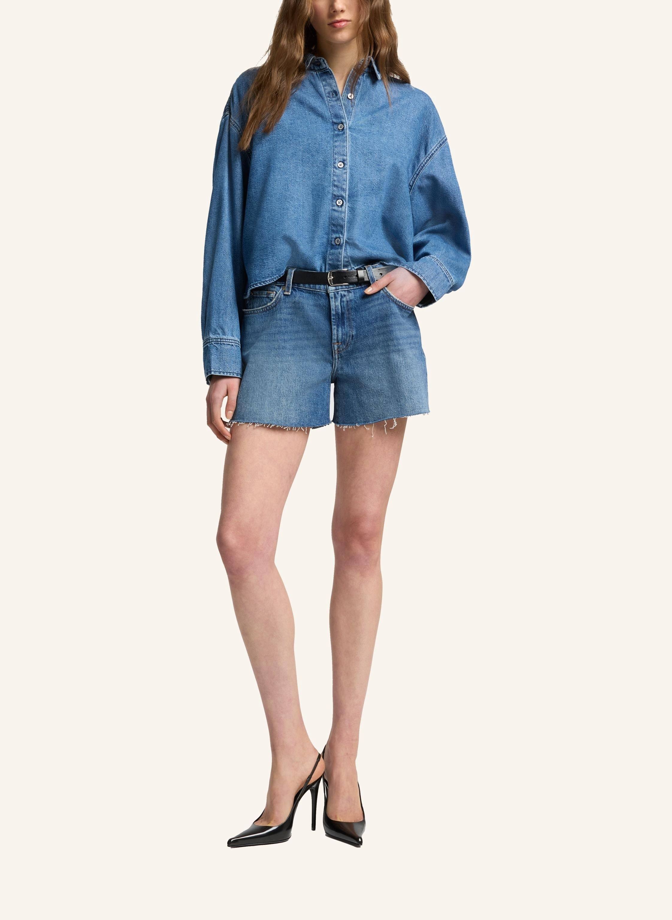Thumbnail - 7 For All Mankind Shirt Nina Cropped blau