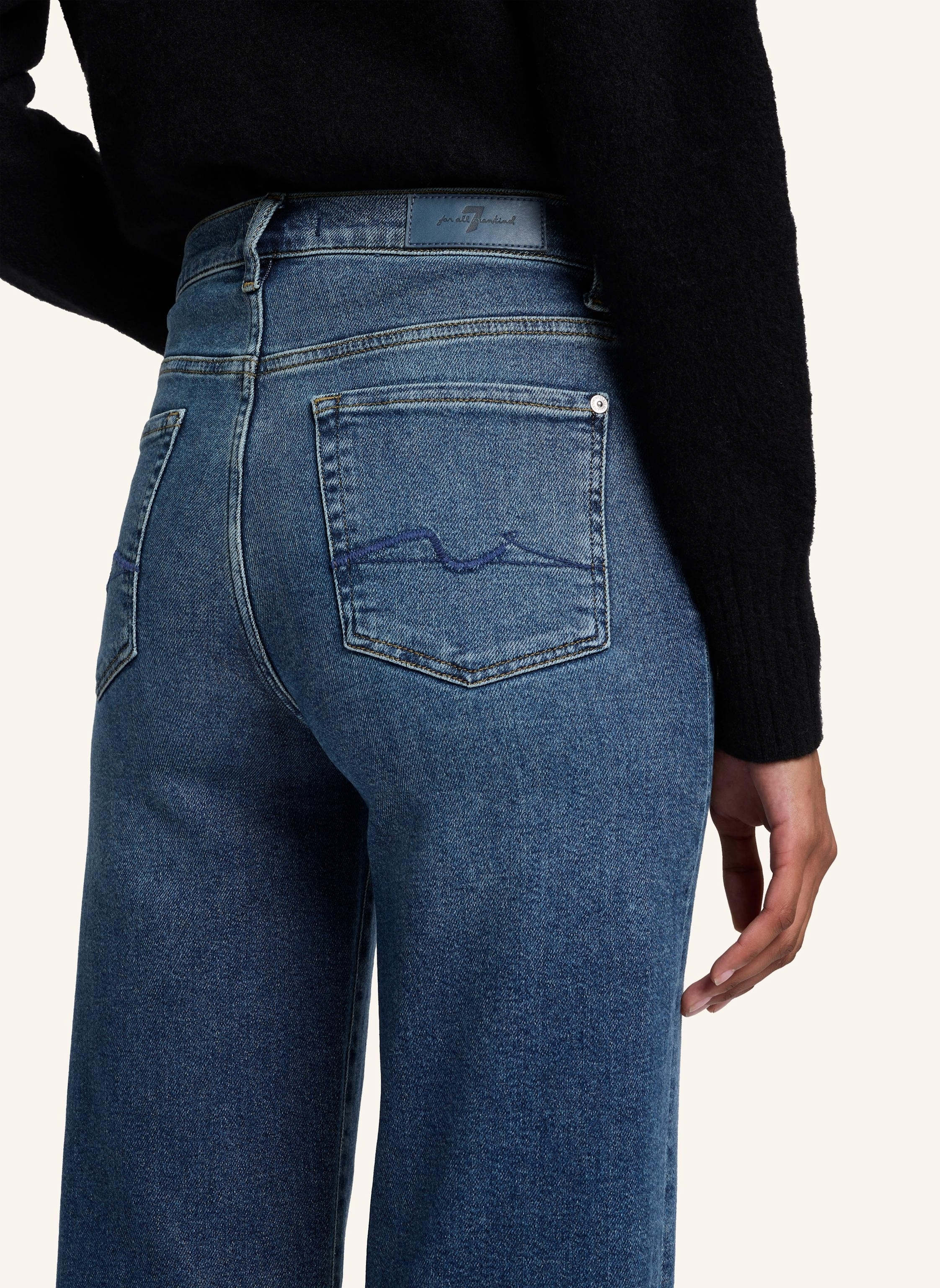 Thumbnail - 7 For All Mankind Jeans Cropped Alexa Straight Fit blau