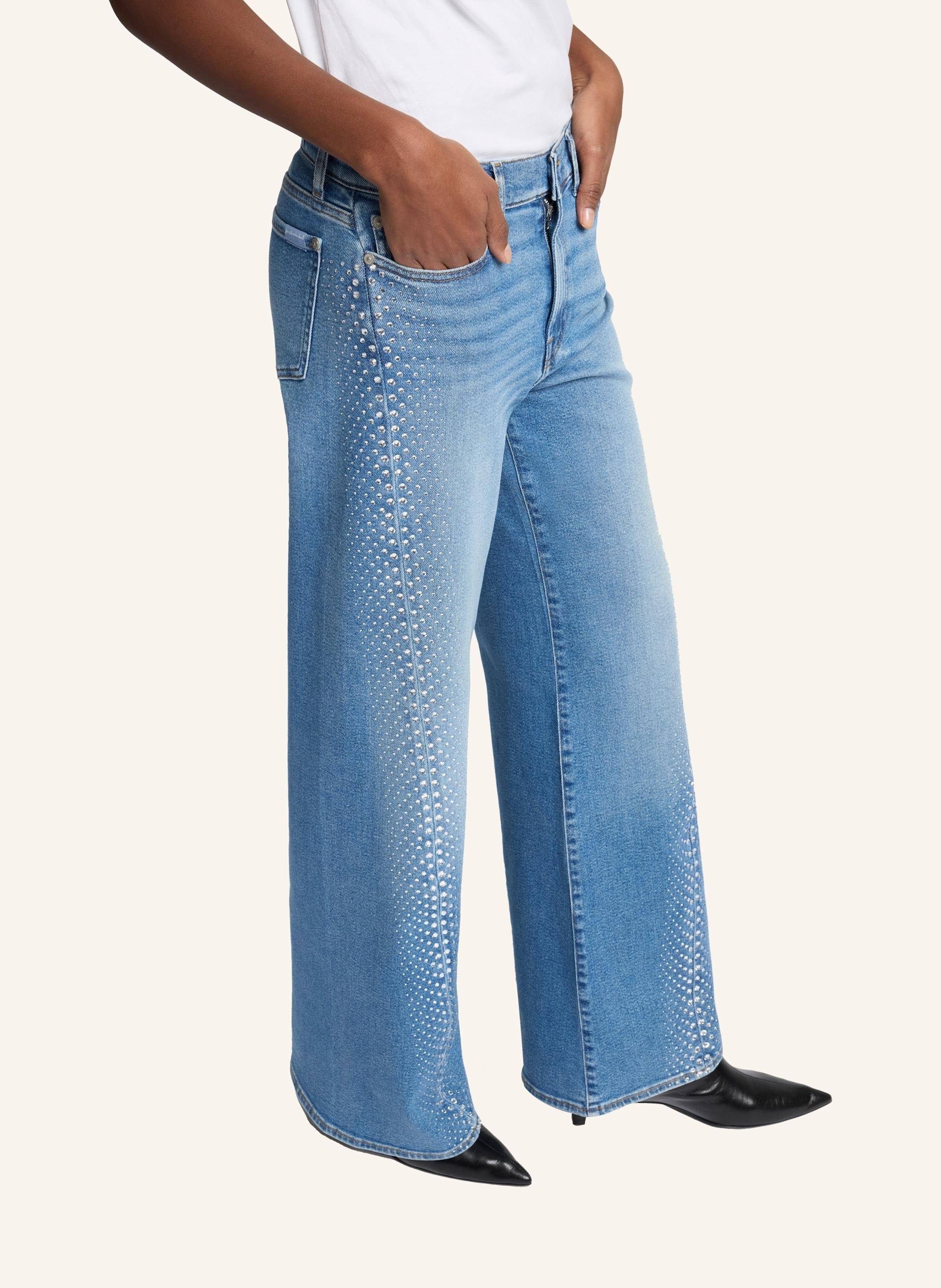 Thumbnail - 7 For All Mankind Jeans Twisted Lotta Wide Leg Fit blau