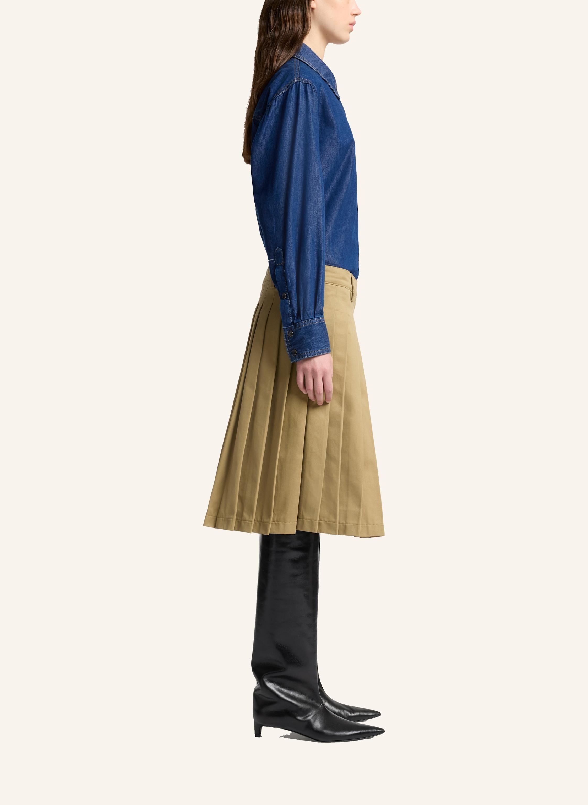 Thumbnail - 7 For All Mankind Skirt Pleated Midi beige