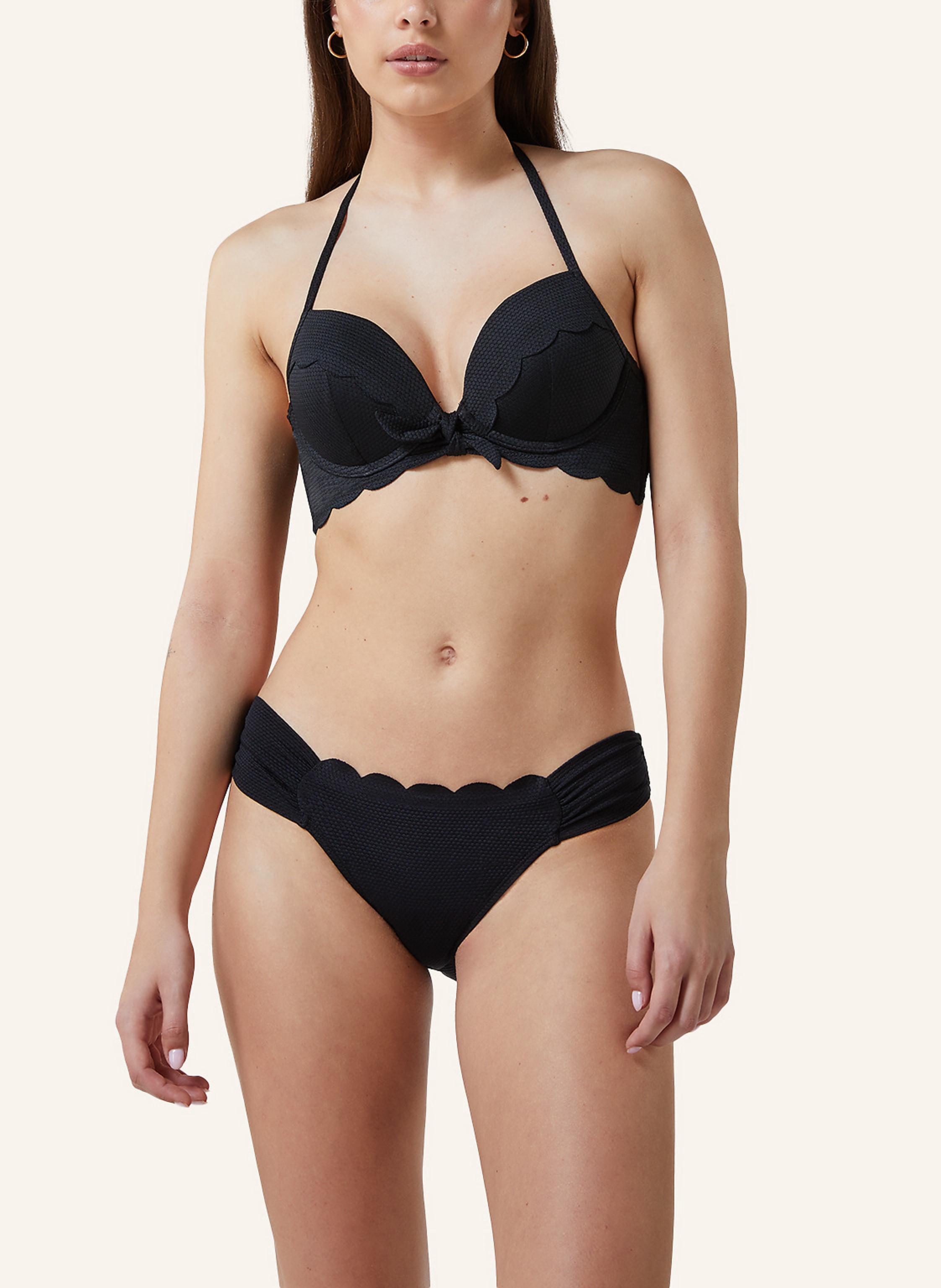 Thumbnail - Hunkemöller Push-Up-Bikini-Top Scallop schwarz