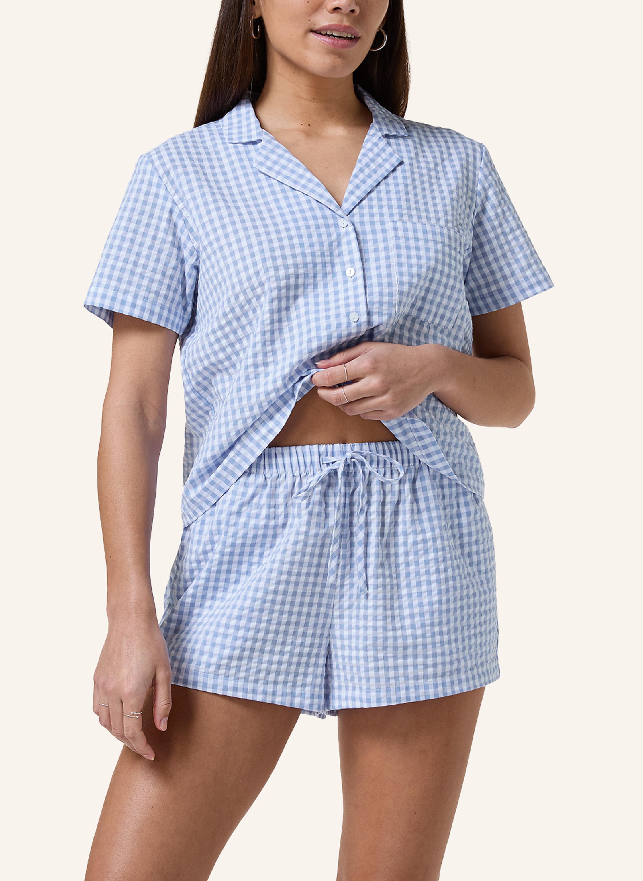 Thumbnail - Hunkemöller Pyjama-Jacke Seersucker blau