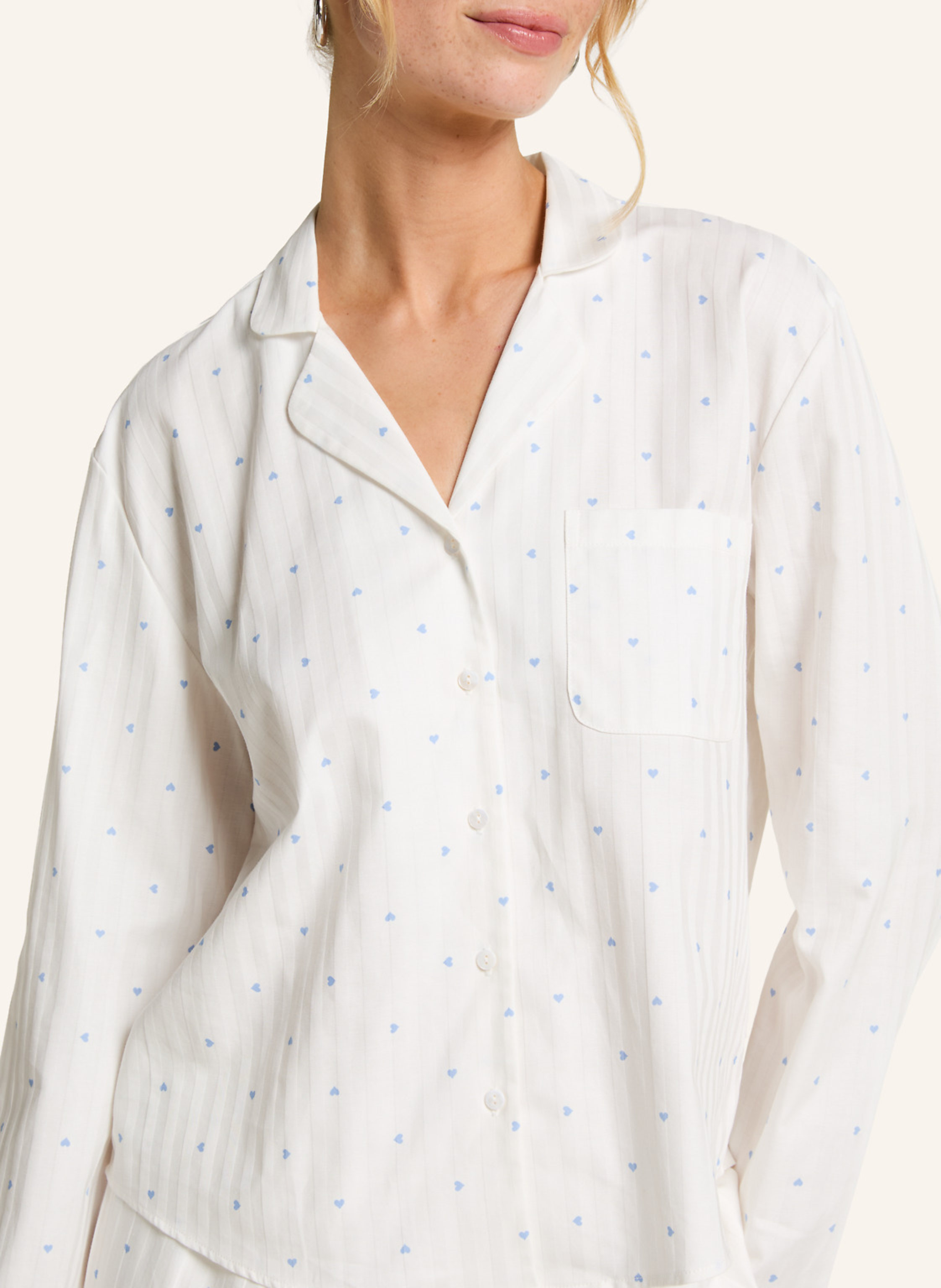 Thumbnail - Hunkemöller Pyjama-Jacke Jacquard blau