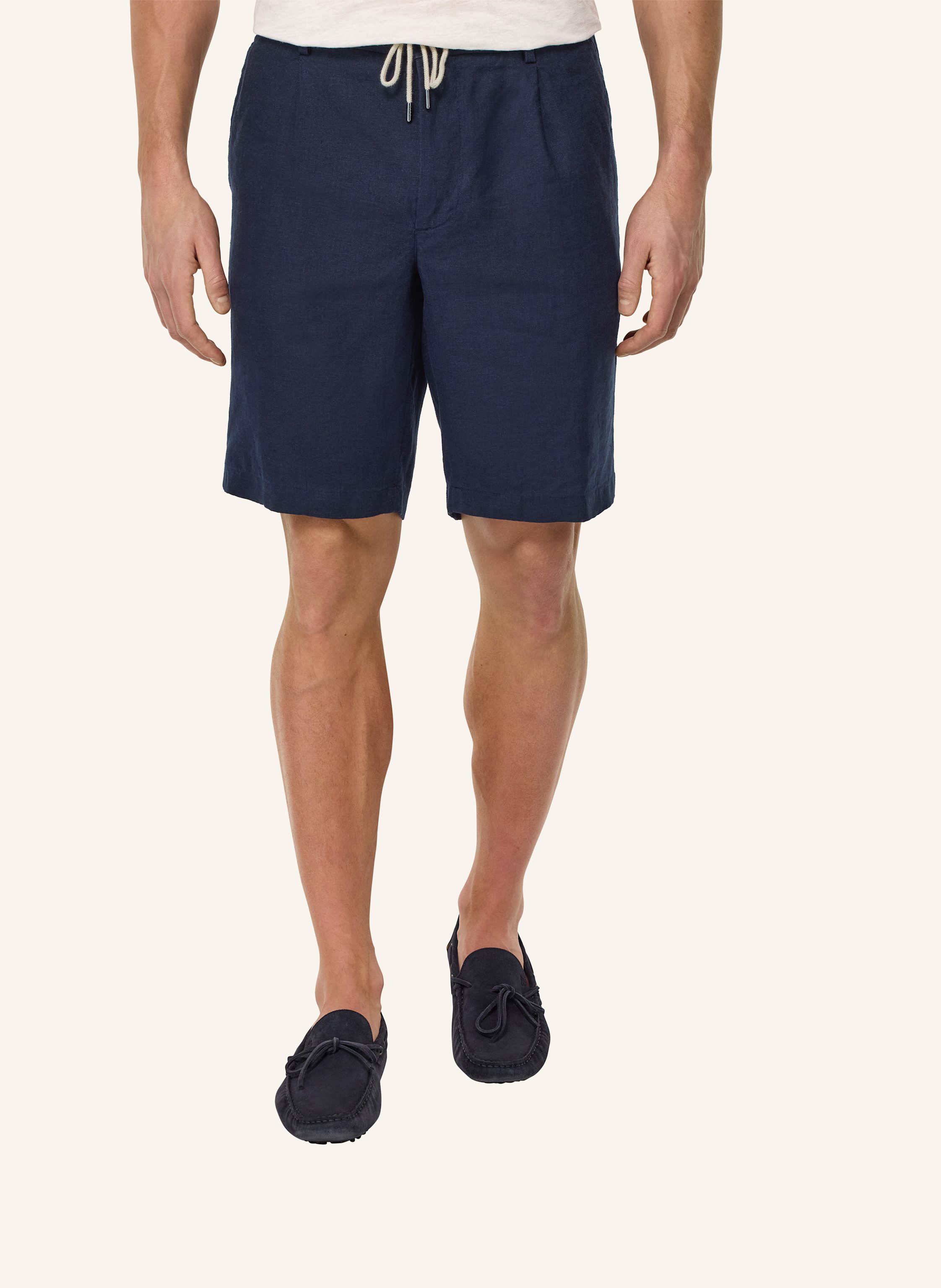 Thumbnail - Boggi Milano Leinenshorts blau