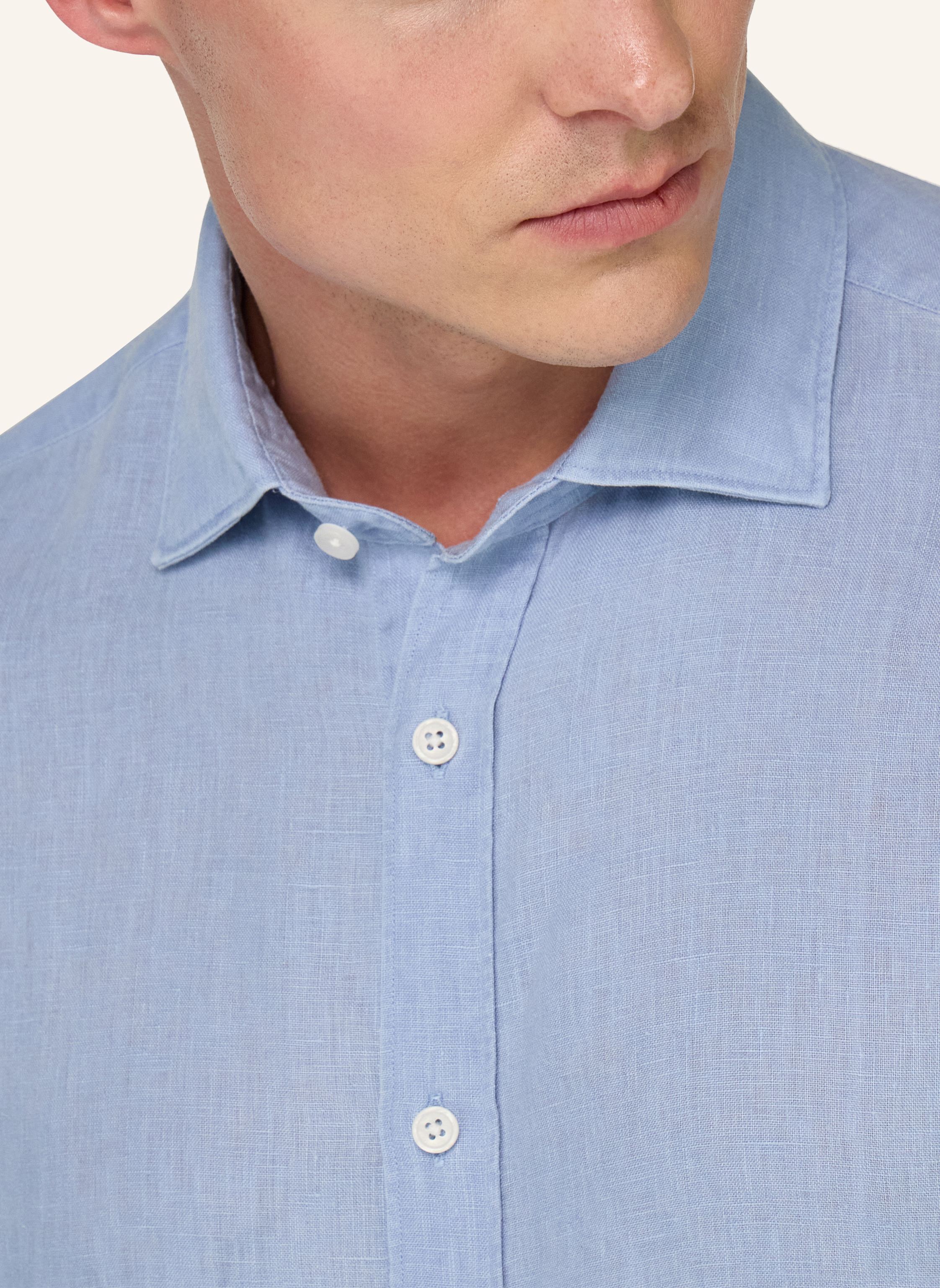 Thumbnail - Boggi Milano Leinenhemd Regular Fit blau