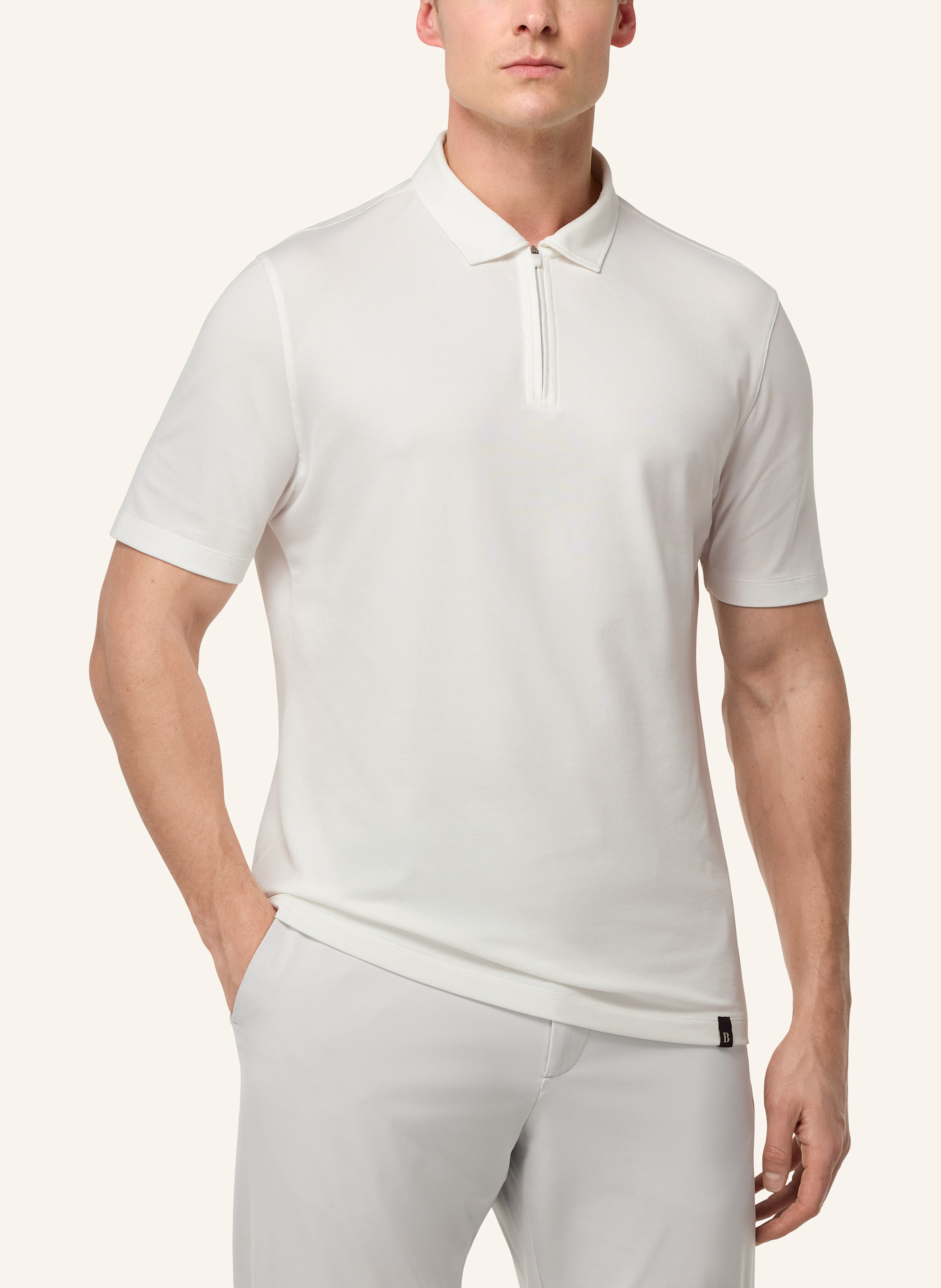 Thumbnail - Boggi Milano Piqué-Poloshirt weiss