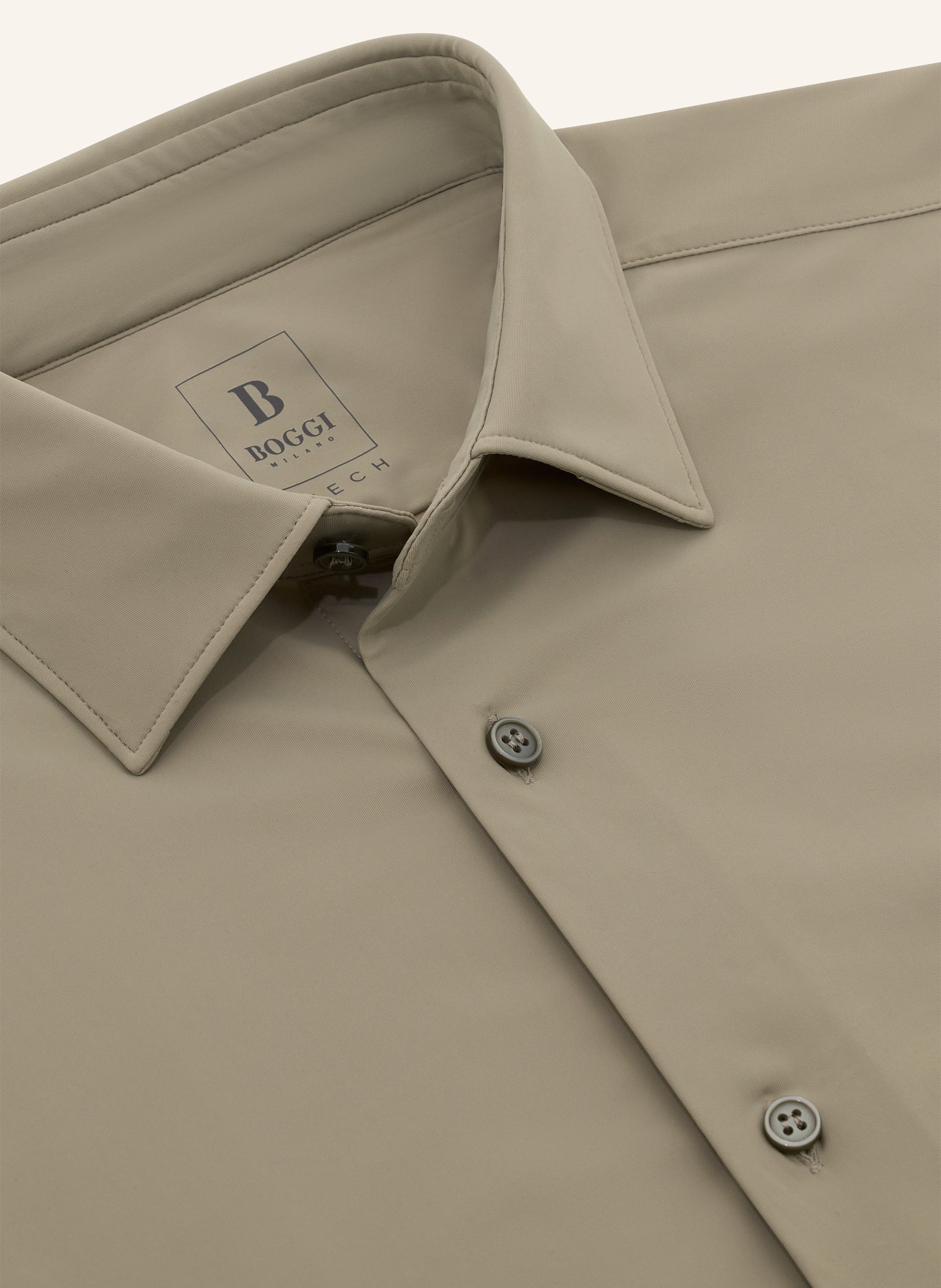 Thumbnail - Boggi Milano Jerseyhemd Slim Fit beige