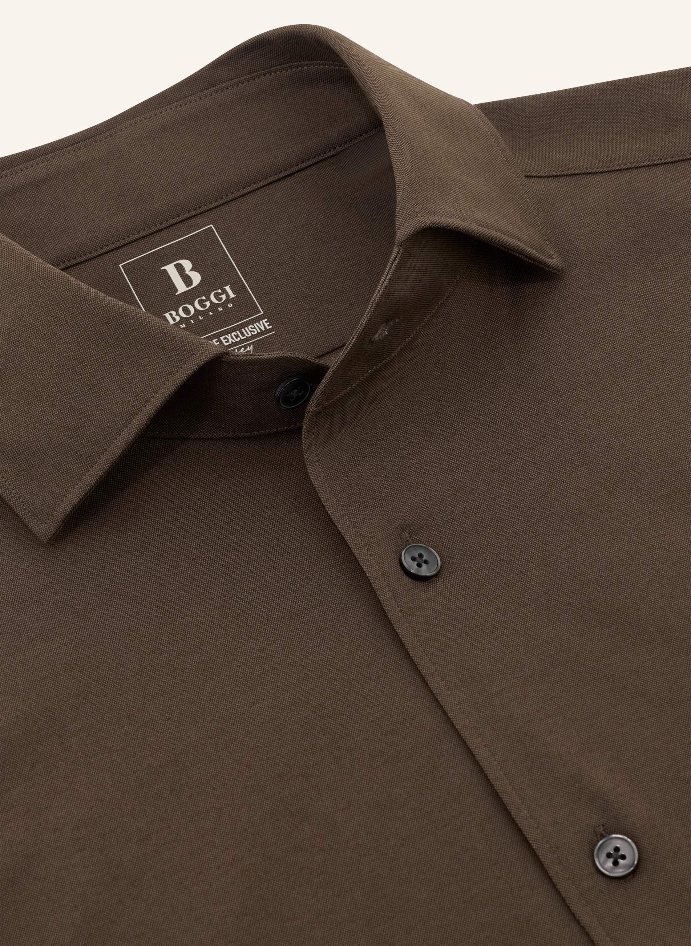 Thumbnail - Boggi Milano Jerseyhemd Regular Fit braun