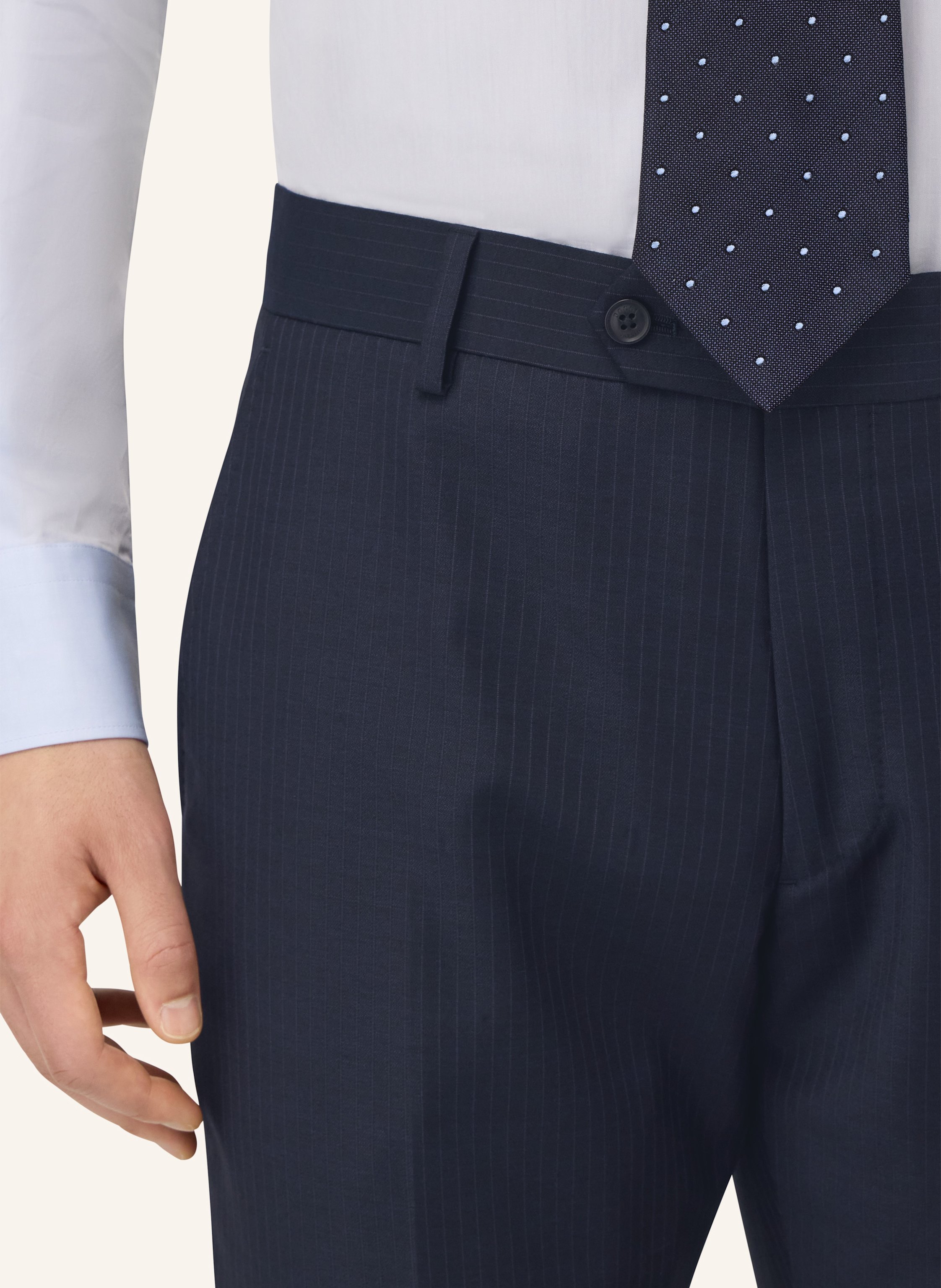 Thumbnail - Boggi Milano Pinstripe Stretch Wool Suit blau