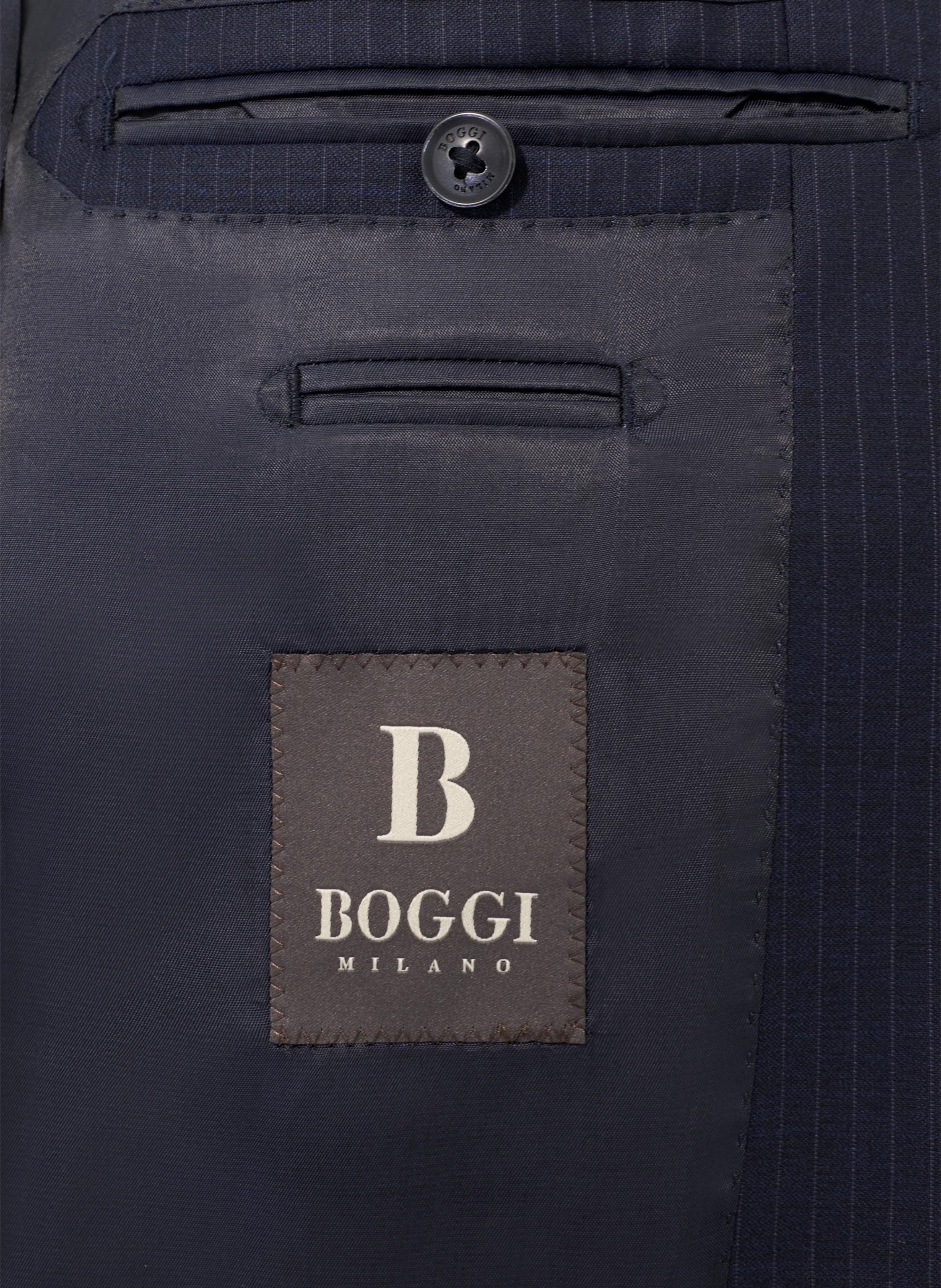 Thumbnail - Boggi Milano Pinstripe Stretch Wool Suit blau