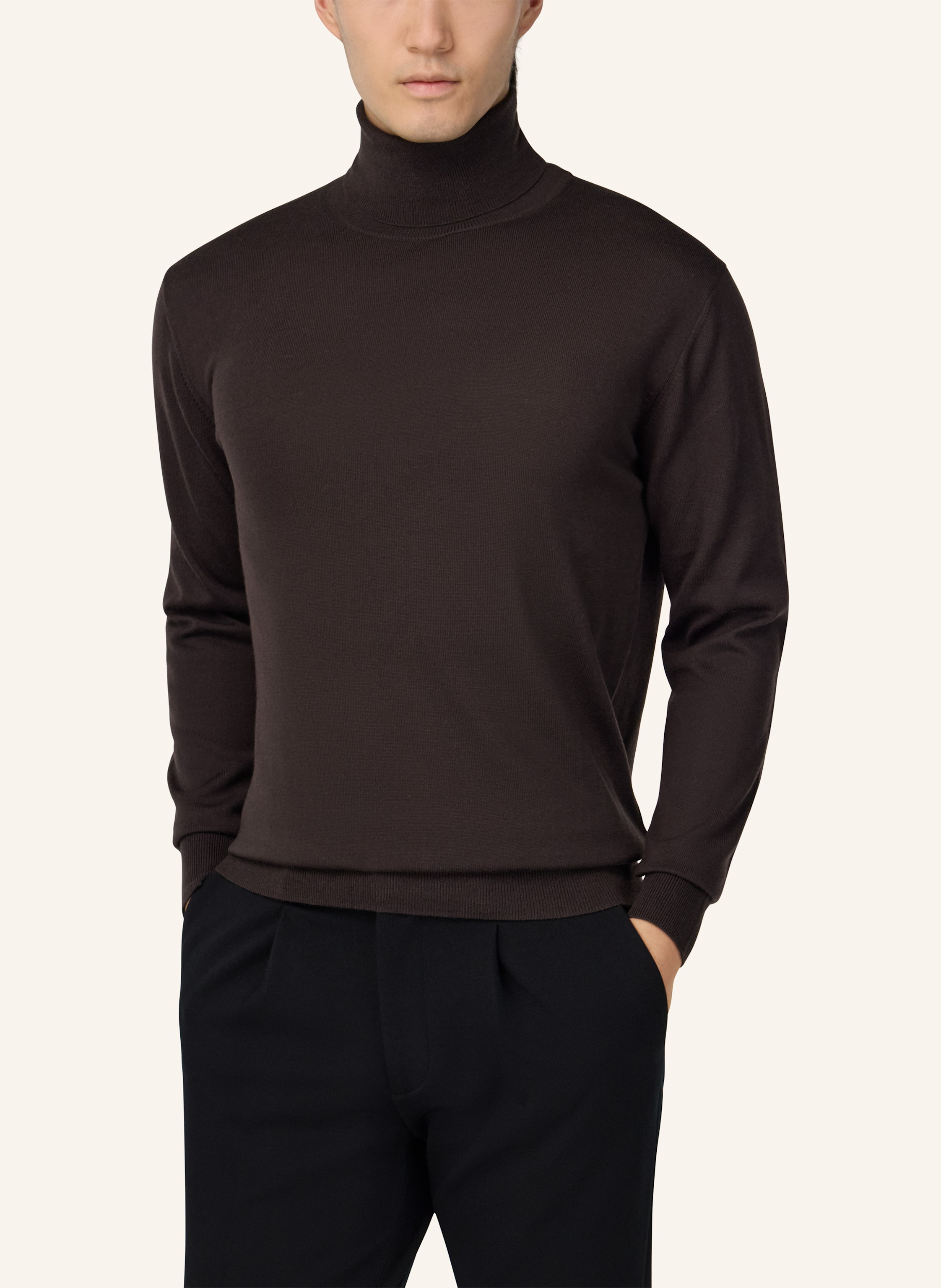 Thumbnail - Boggi Milano Rollkragenpullover braun