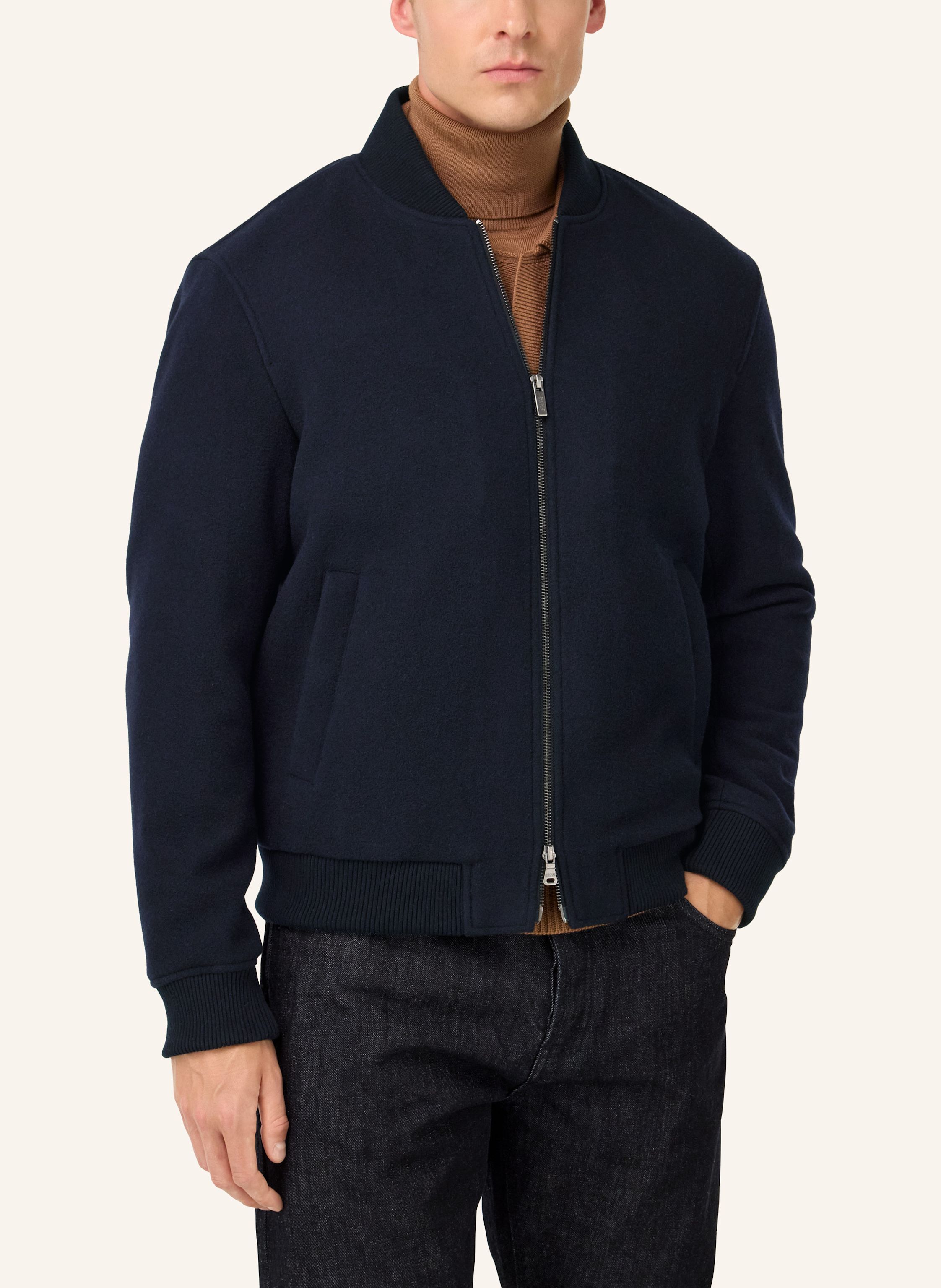 Thumbnail - Boggi Milano Bomber Jacket In Padded Wool blau