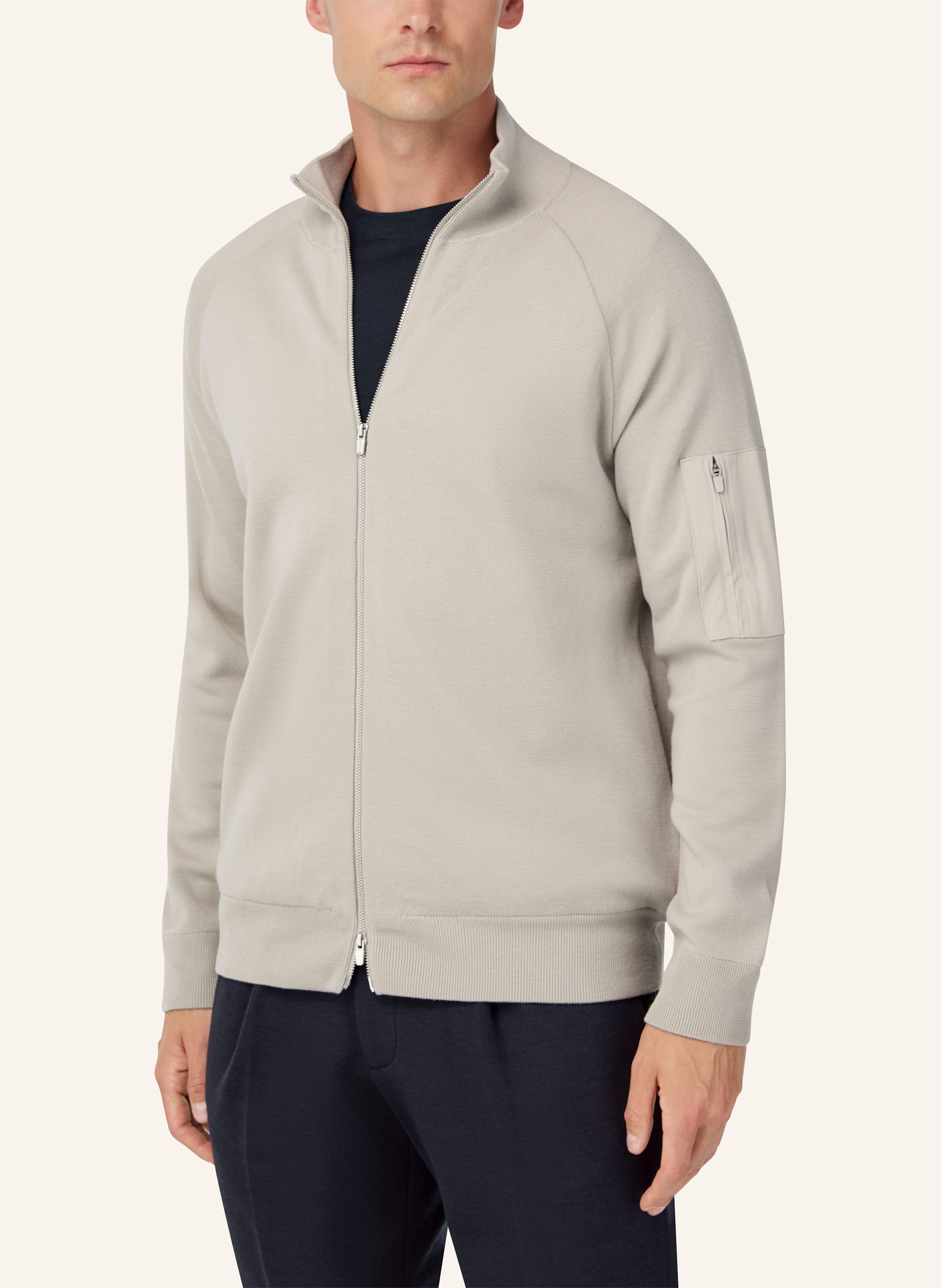 Thumbnail - Boggi Milano Tech Bomber Jacket In Merino Wool braun
