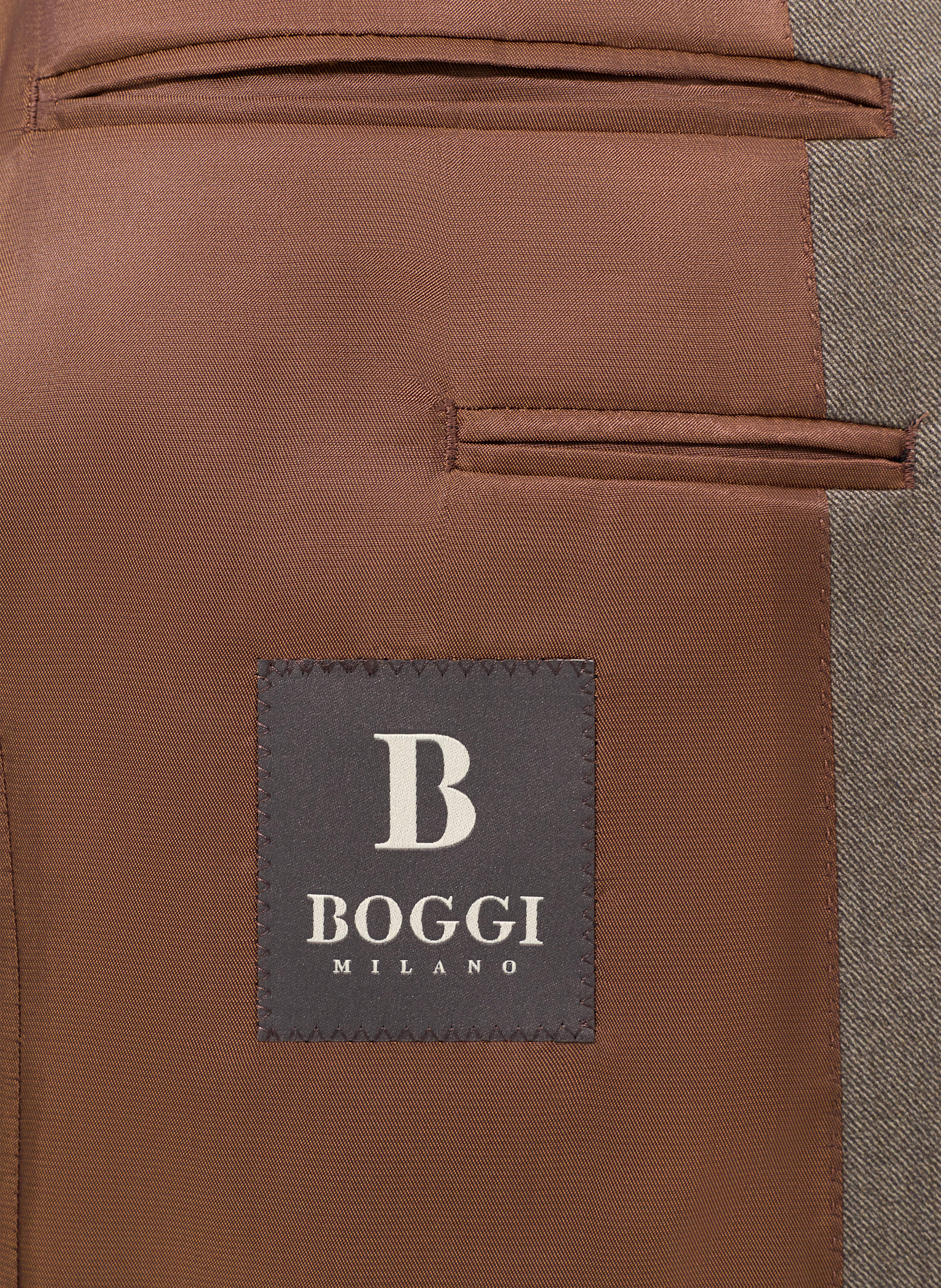 Thumbnail - Boggi Milano Diagonal Suit In Stretch Wool grau