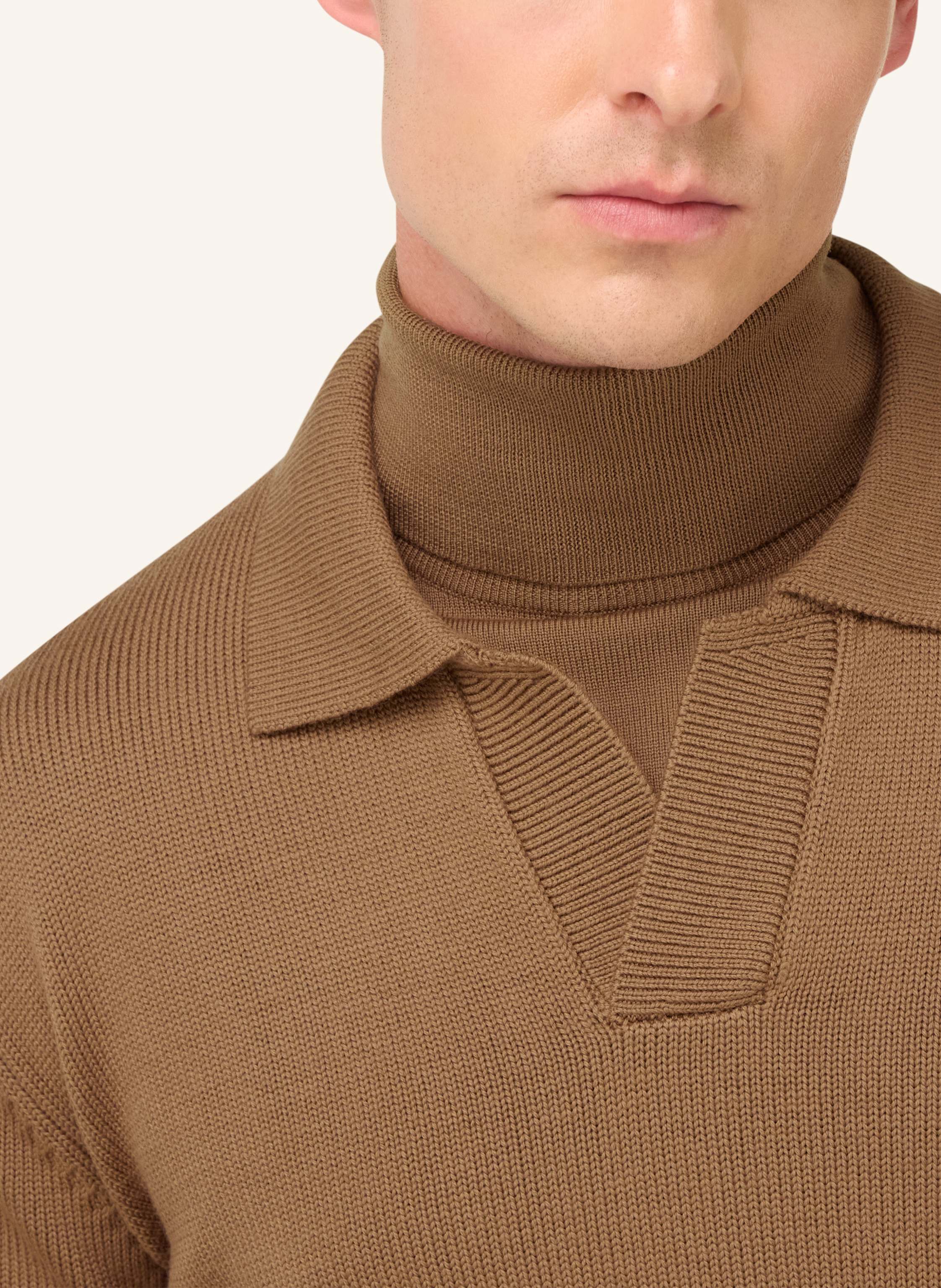 Thumbnail - Boggi Milano Strick-Poloshirt braun