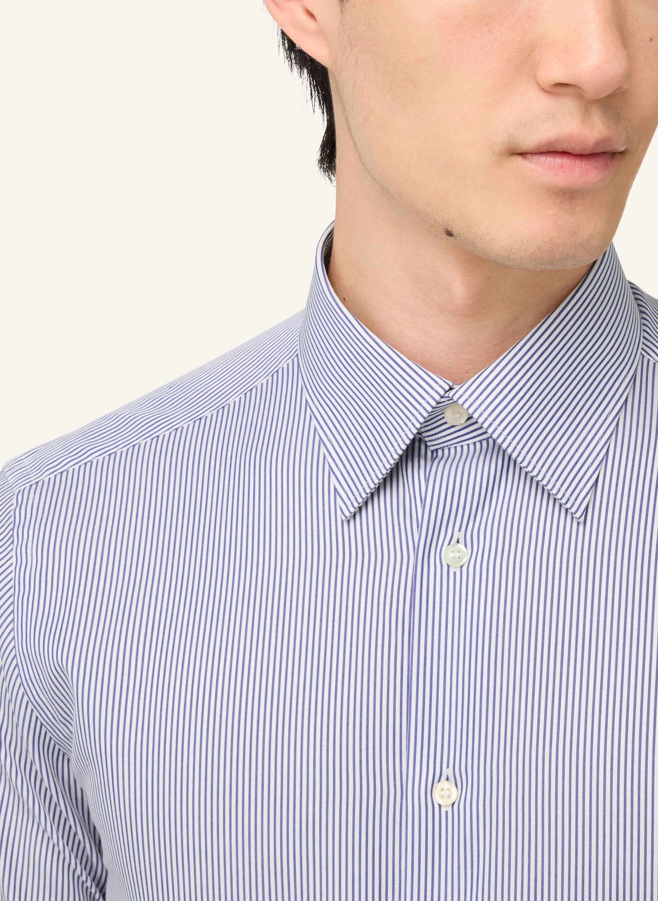 Thumbnail - Boggi Milano Regular Fit Striped Cotton Shirt blau