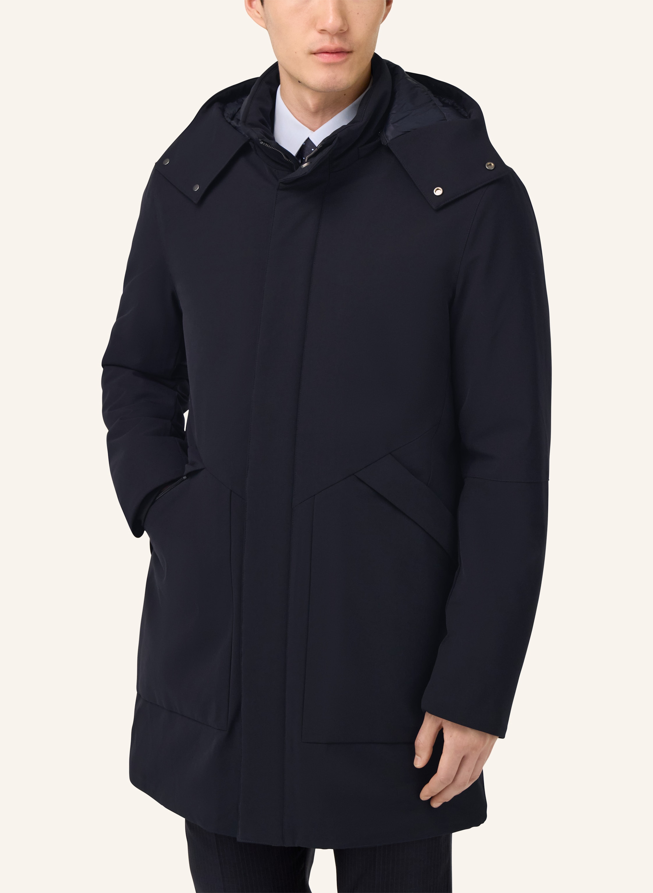 Thumbnail - Boggi Milano Parka In Padded Technical Fabric blau