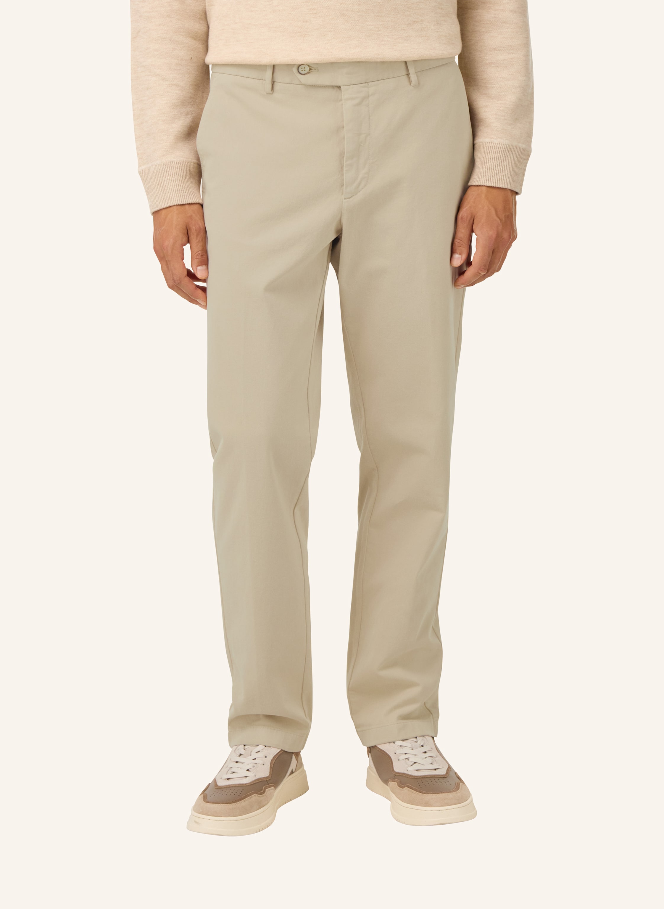 Thumbnail - Boggi Milano Stretch Cotton Trousers beige