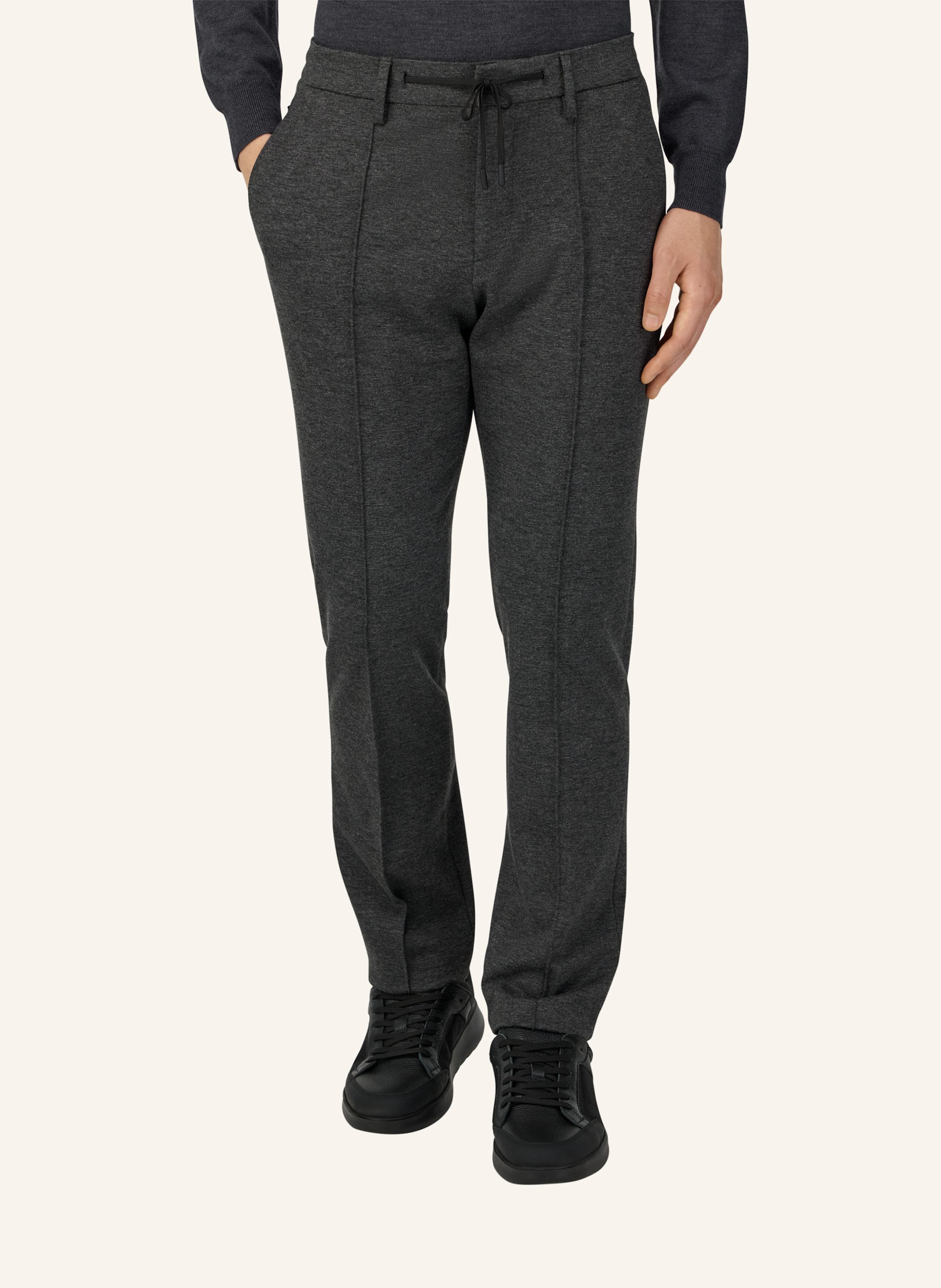 Thumbnail - Boggi Milano Viscose Blend Jersey Trousers grau