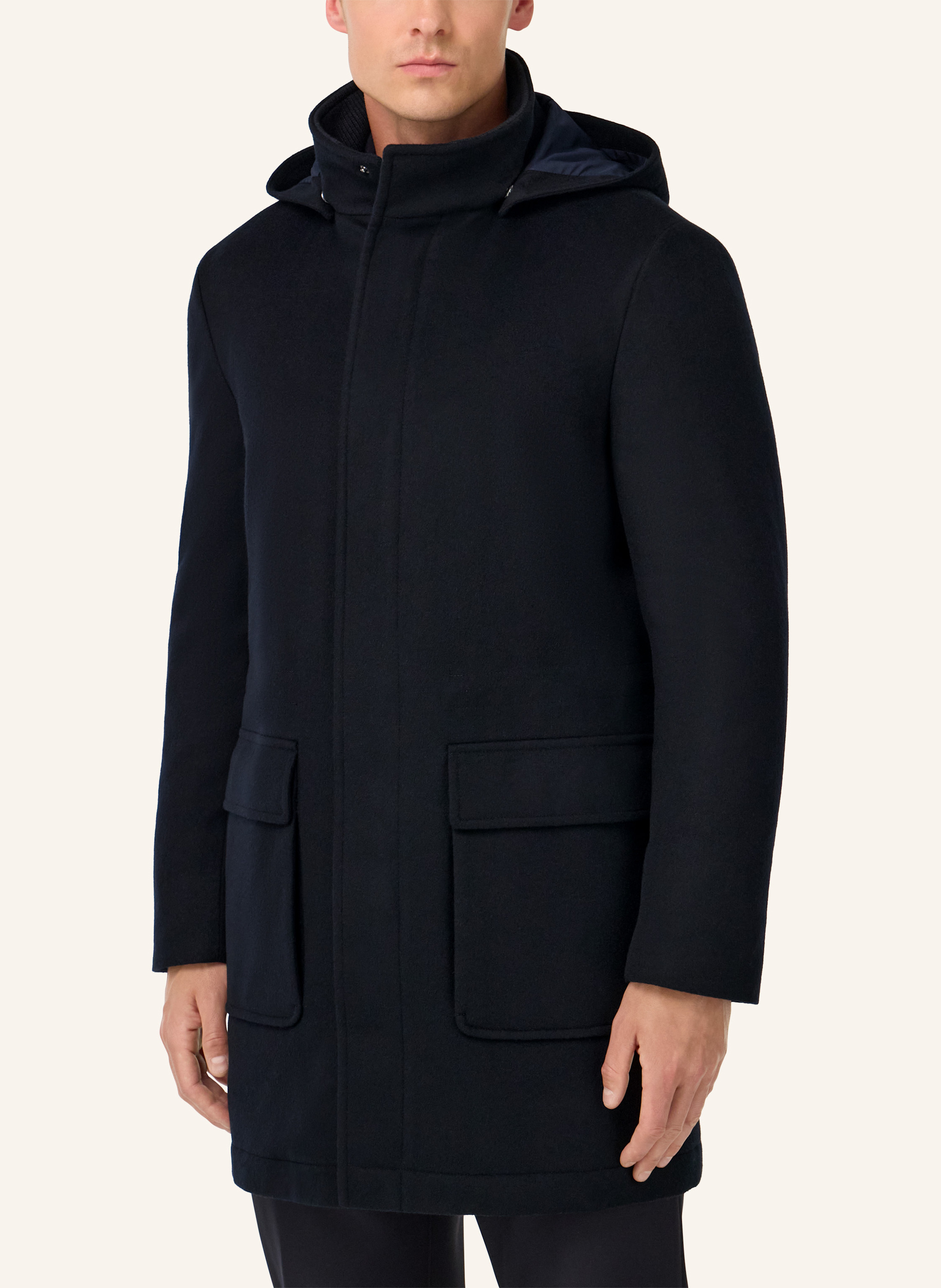 Thumbnail - Boggi Milano Wool And Cashmere Padded Parka blau