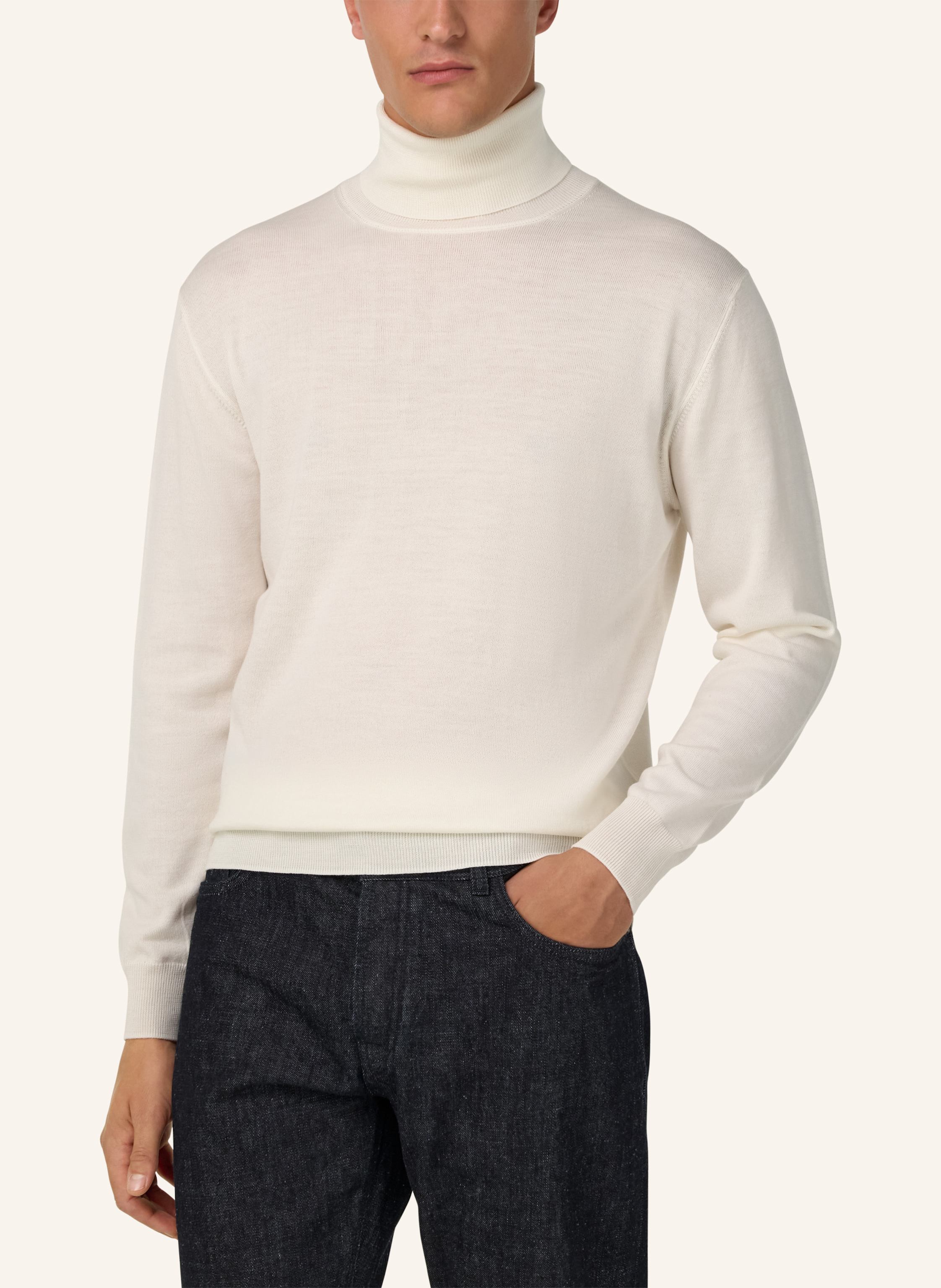 Thumbnail - Boggi Milano Rollkragenpullover weiss