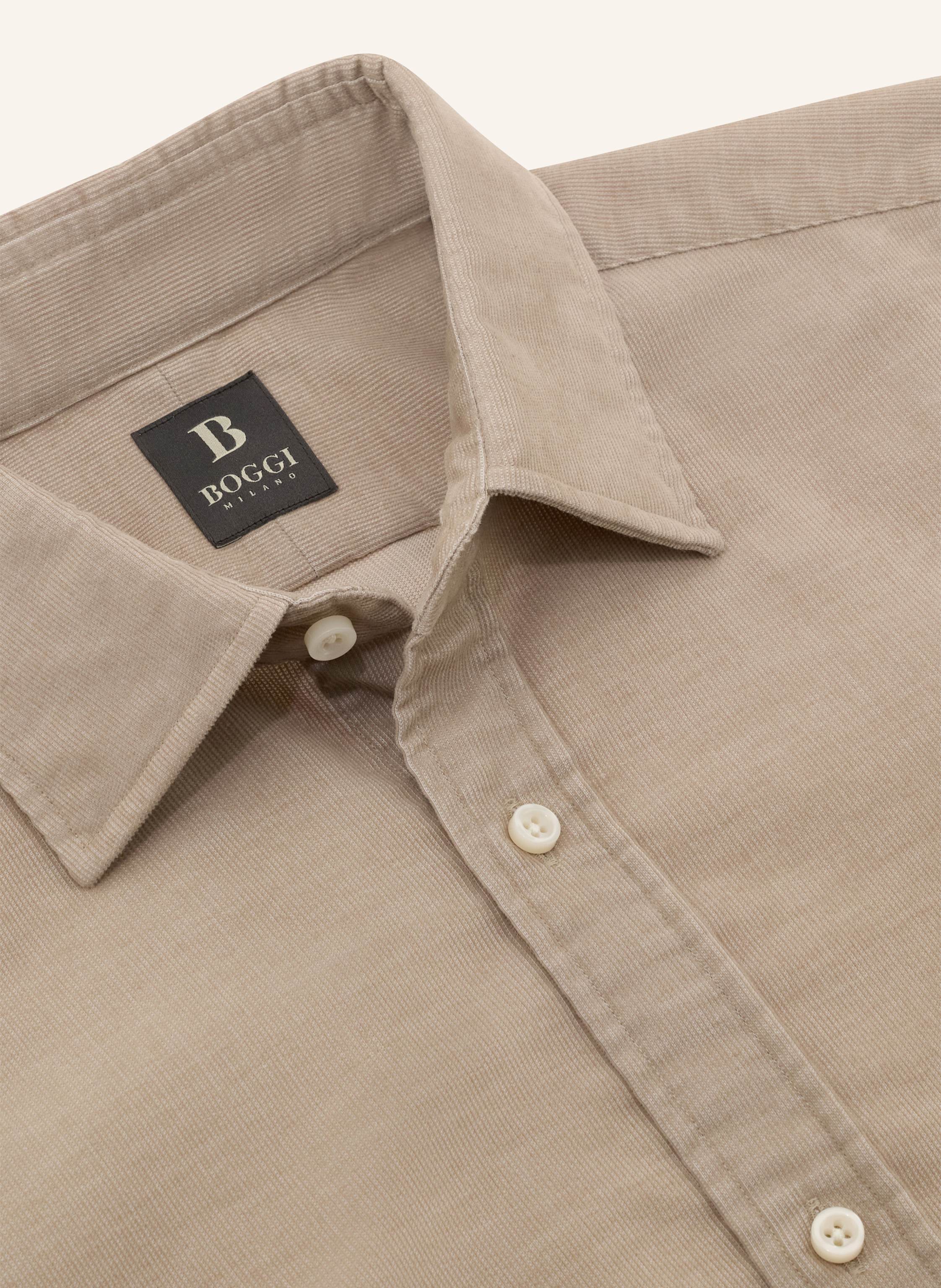 Thumbnail - Boggi Milano Cordhemd Regular Fit beige