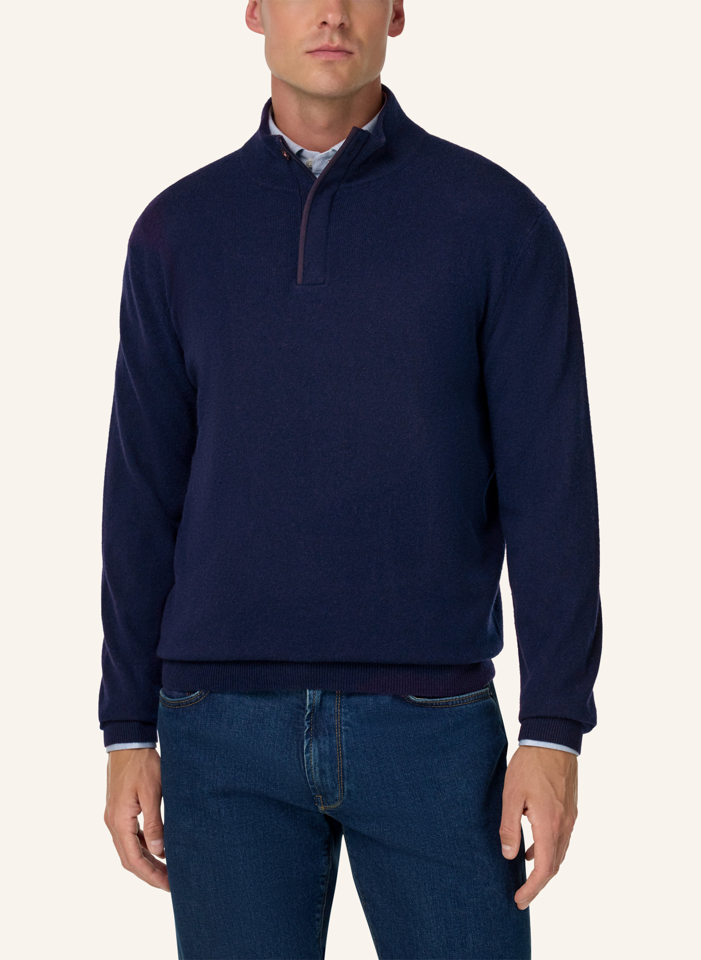 Thumbnail - Boggi Milano Rollkragenpullover Aus Cashmere blau