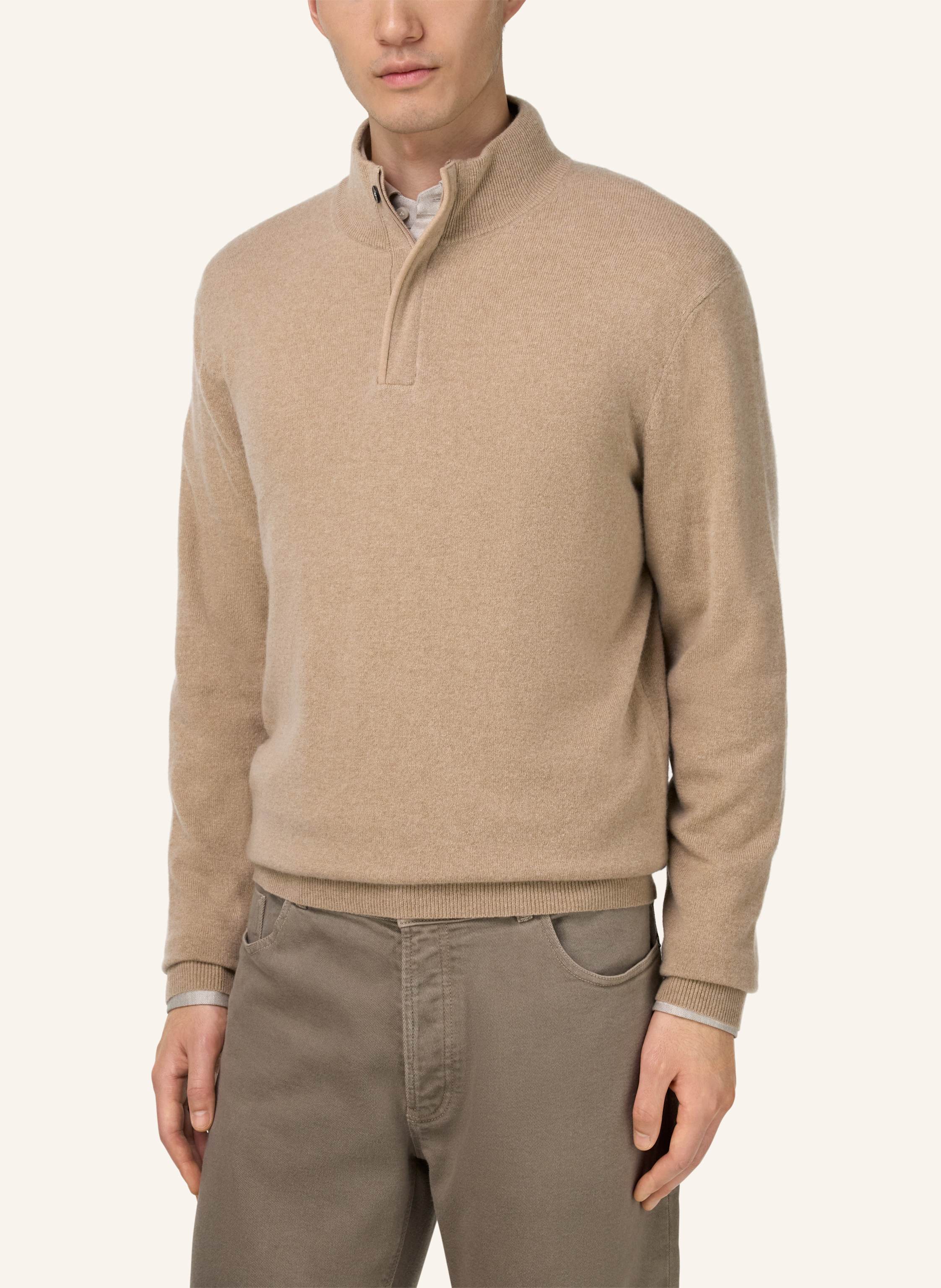 Thumbnail - Boggi Milano Rollkragenpullover Aus Cashmere beige