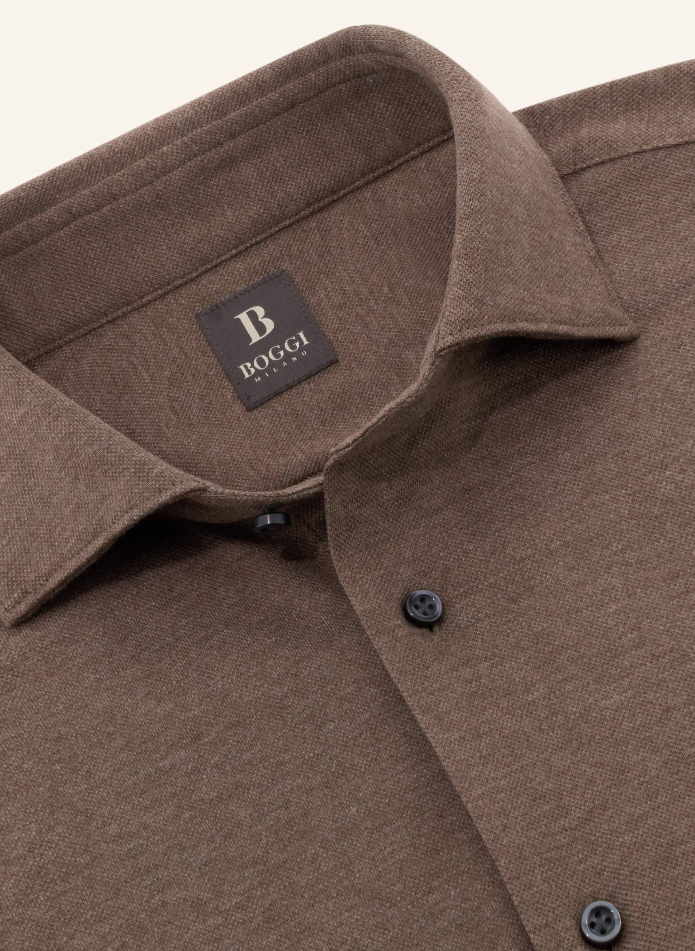 Thumbnail - Boggi Milano Jerseyhemd Regular Fit braun