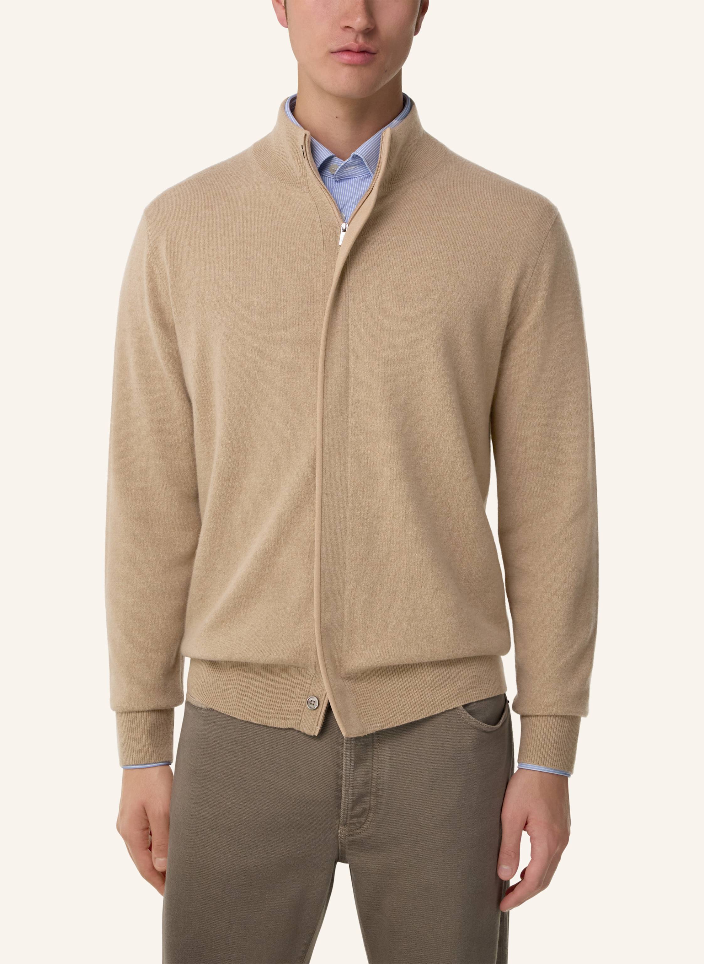 Thumbnail - Boggi Milano Rollkragenpullover Aus Cashmere beige