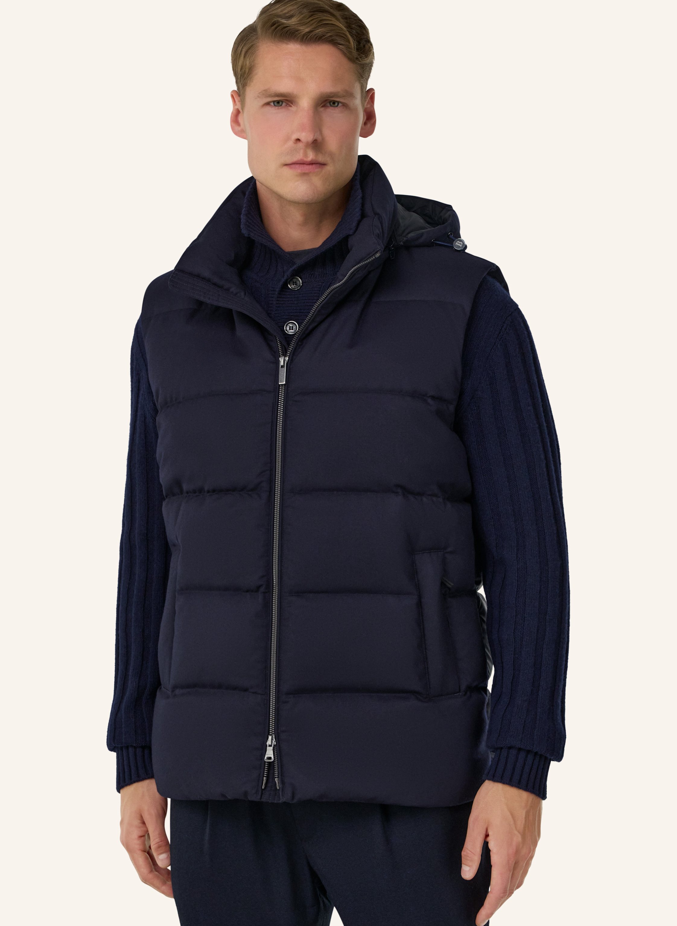 Thumbnail - Boggi Milano Daunenweste Aus Cashmere blau