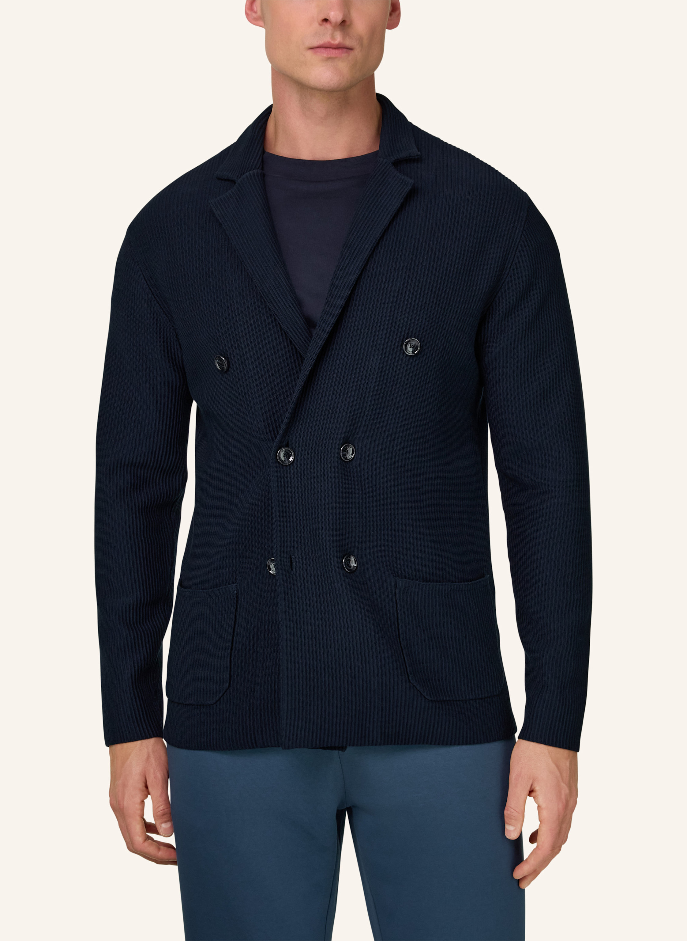 Thumbnail - Boggi Milano Stricksakko blau