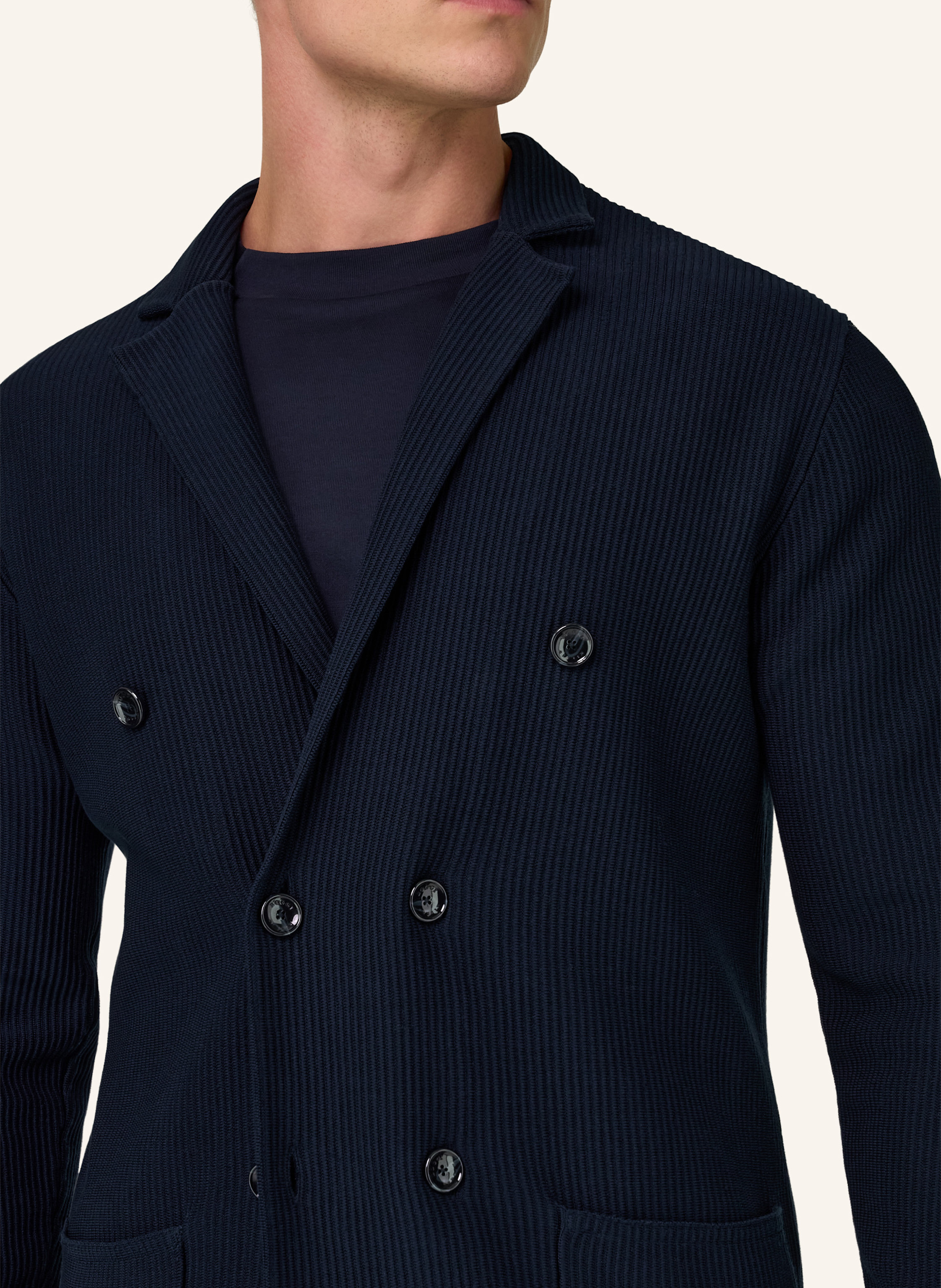 Thumbnail - Boggi Milano Stricksakko blau