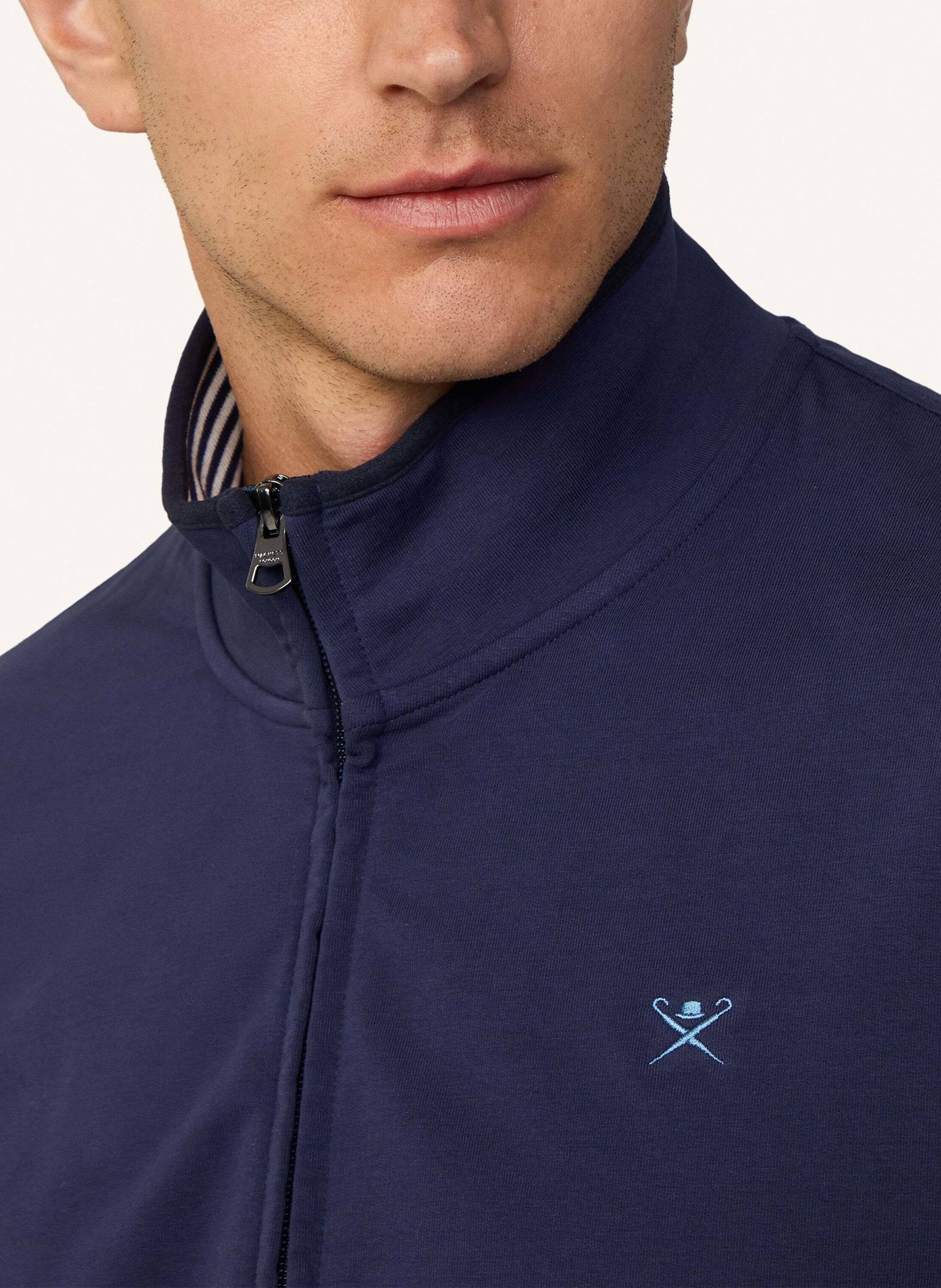 Thumbnail - Hackett London Sweatjacke Stripe Collar Fz blau