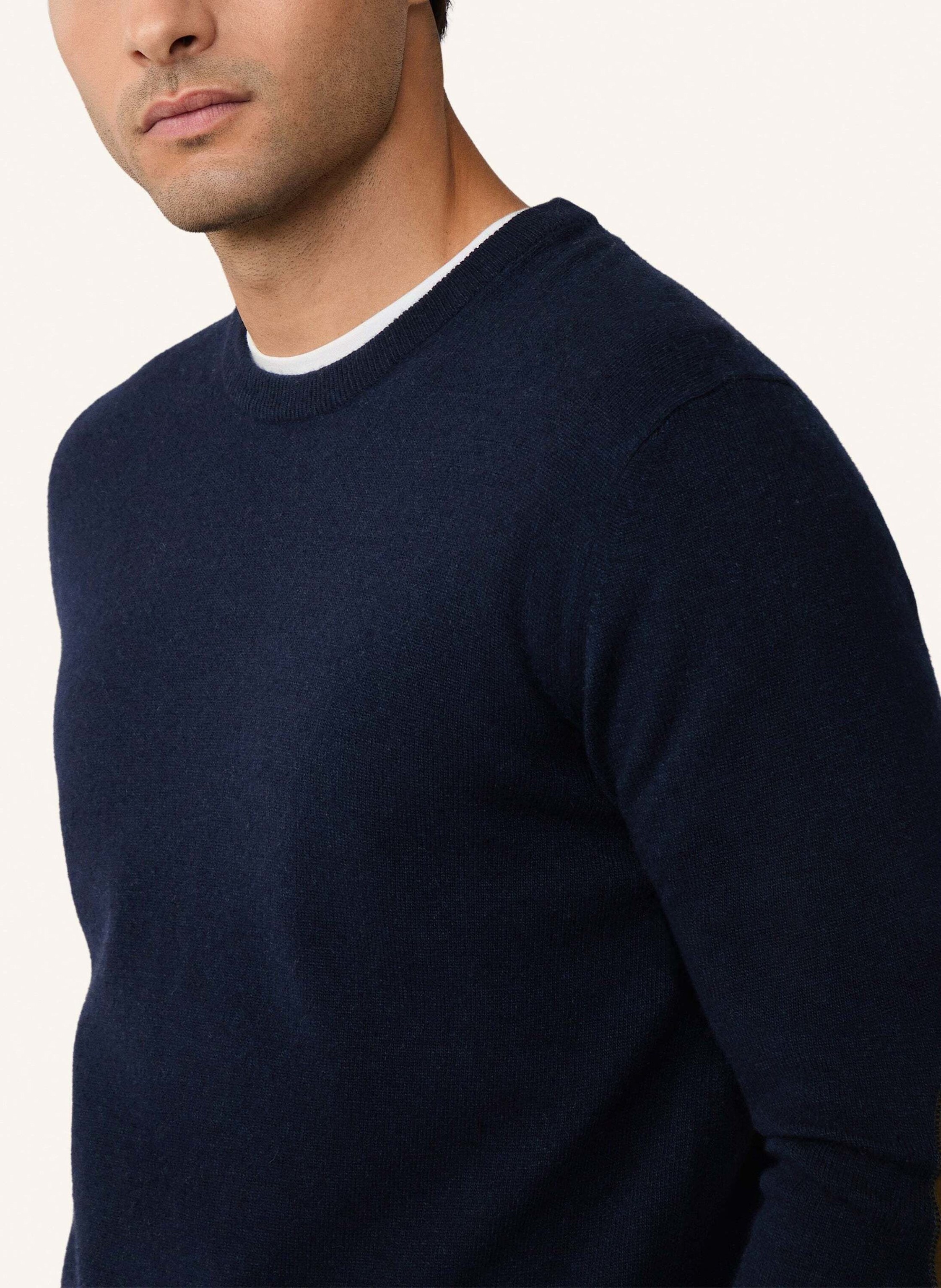 Thumbnail - Hackett London Pullover Merino Cash Mix Crew blau